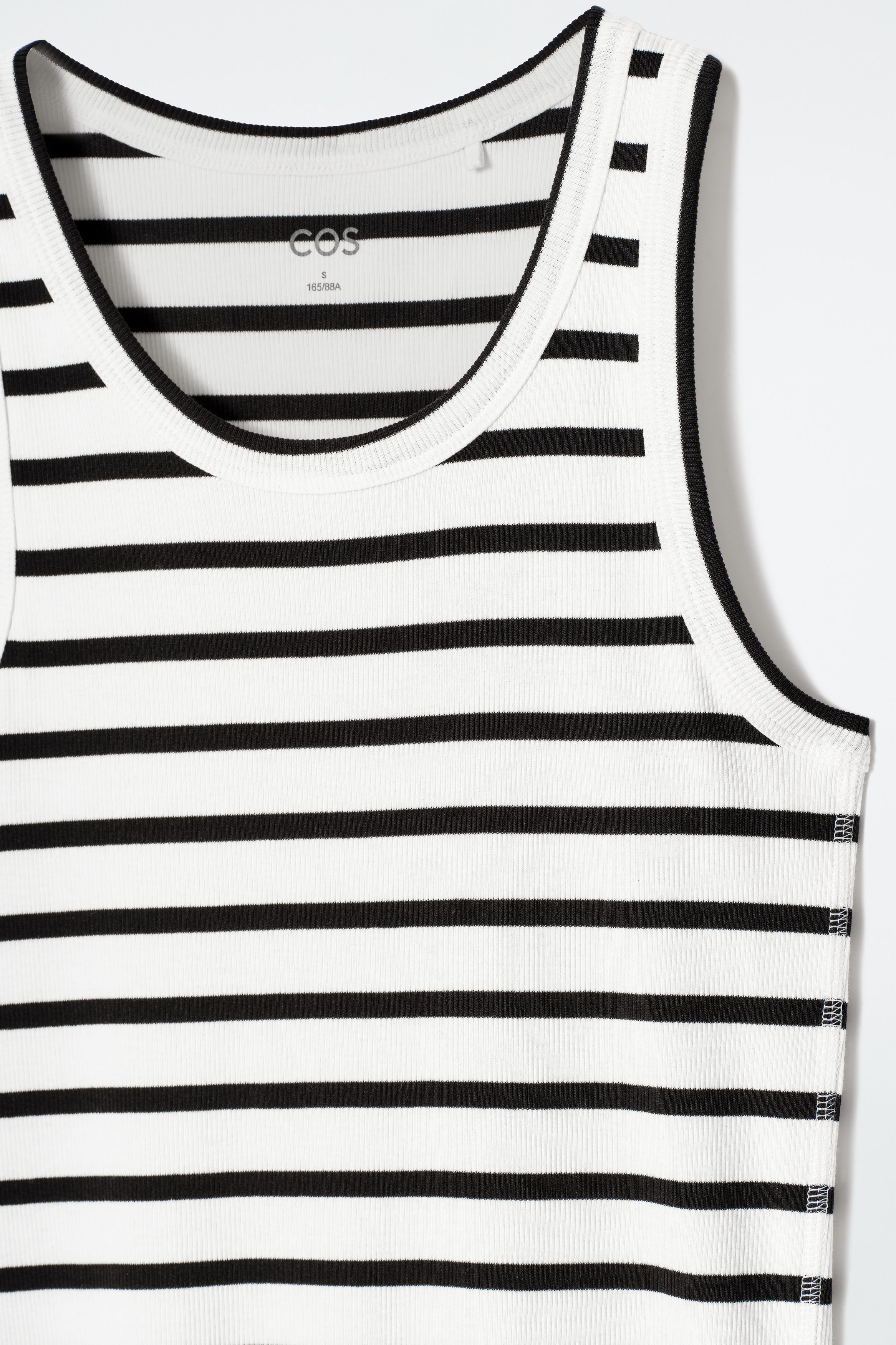 RIBBED TANK TOP - BLACK / WHITE / STRIPED | COS