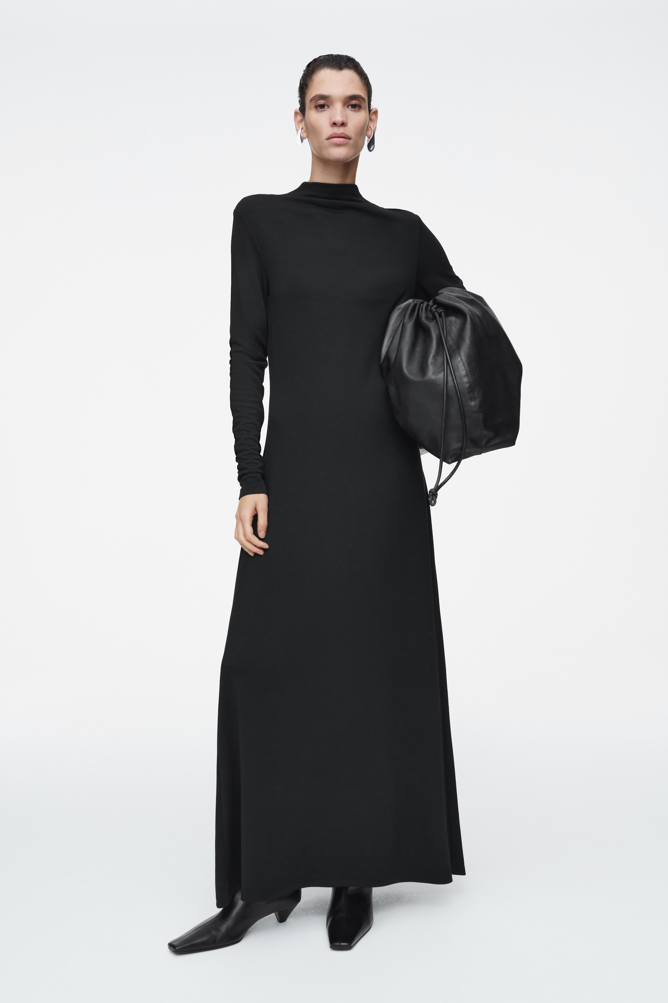 View larger image: COWL-NECK LONG-SLEEVED MAXI DRESS - BLACK - Ladies | H&M GB 1