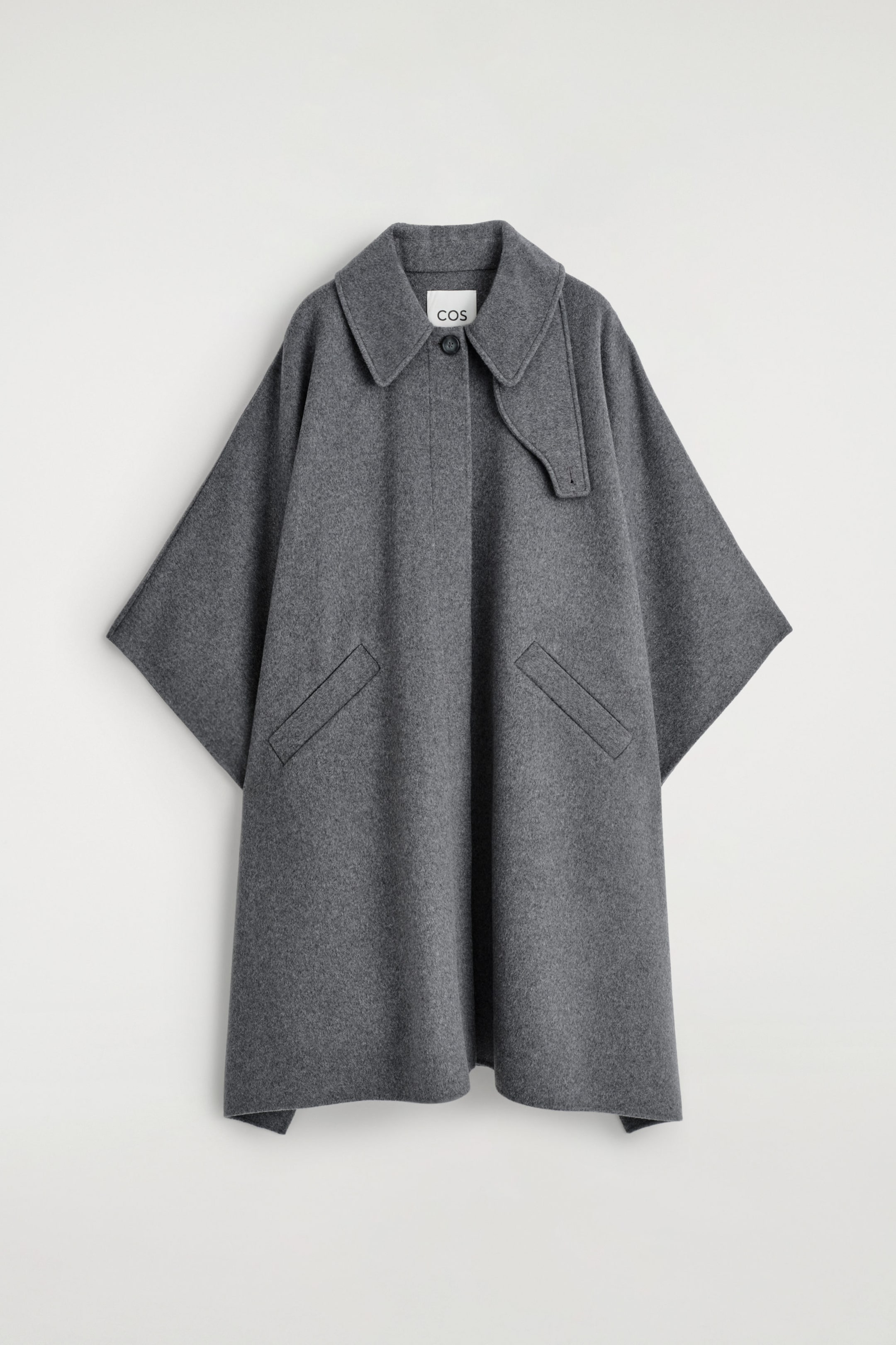 DOUBLE-FACED WOOL LONG CAPE