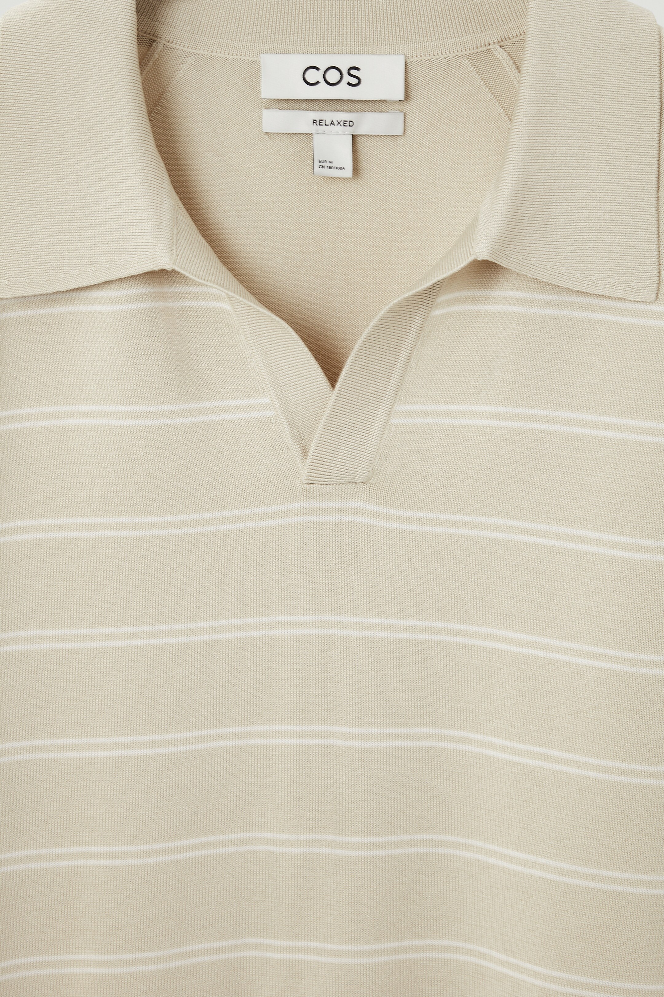 View larger image: STRIPED KNITTED POLO SHIRT - BEIGE - Men | H&M GB 2