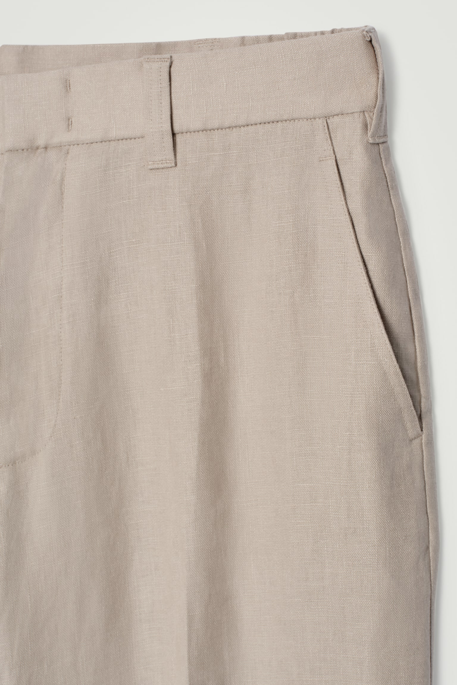 PANTALON LARGE ET FLUIDE EN LIN - TAUPE/NOIR - 3