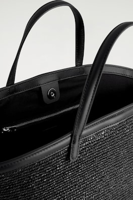 SALTWATER TOTE BAG - STRAW — BLACK 3