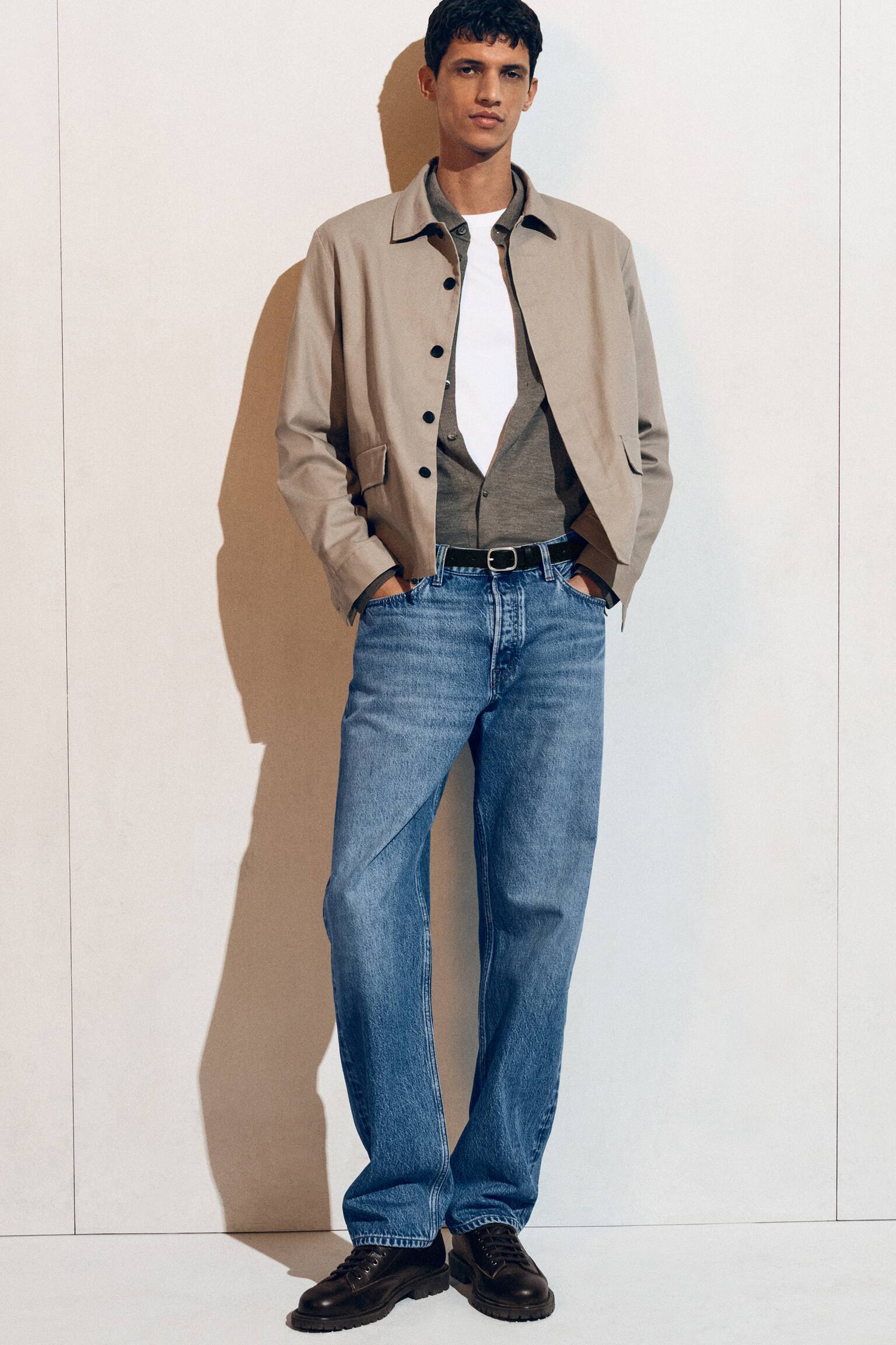 ג'ינס חתך ישר חתימת המותג - כחול/בז'/שחור מושרה - 8