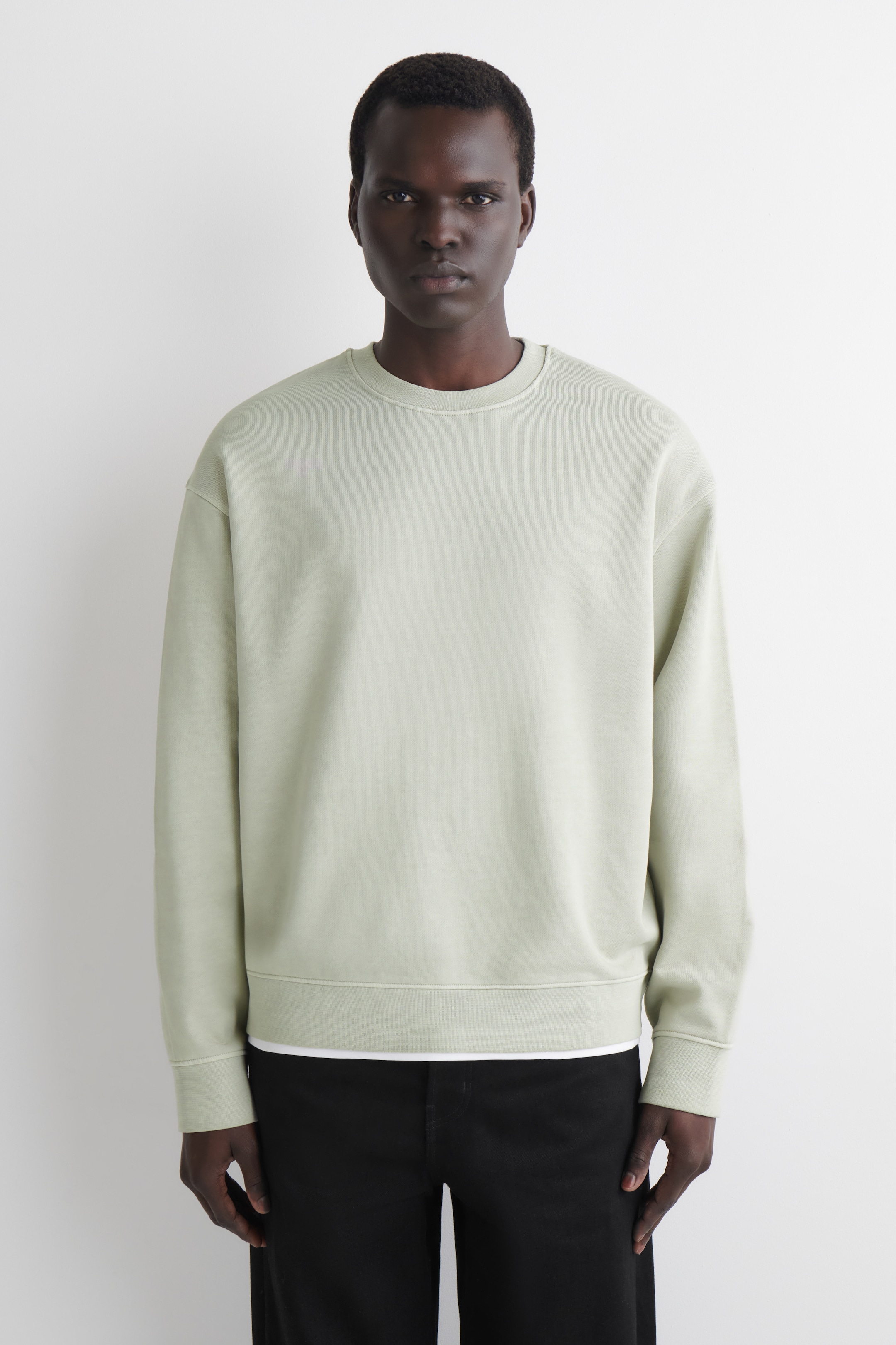 Grotere afbeelding bekijken: Gewassen katoenen sweatshirt - LICHTGROEN - HEREN | H&M NL 1