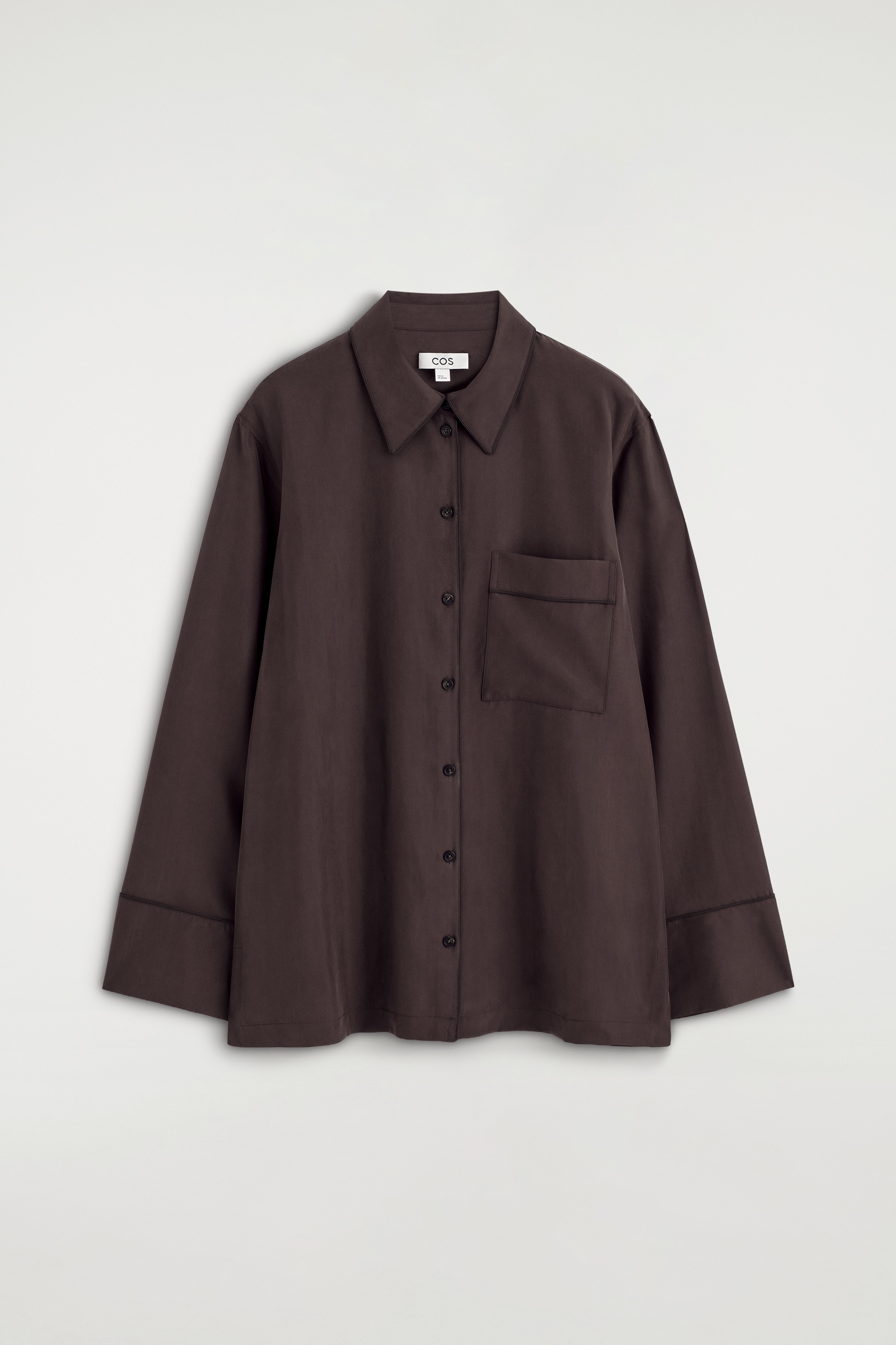CAMICIA IN SETA LAVATA - MARRONE
