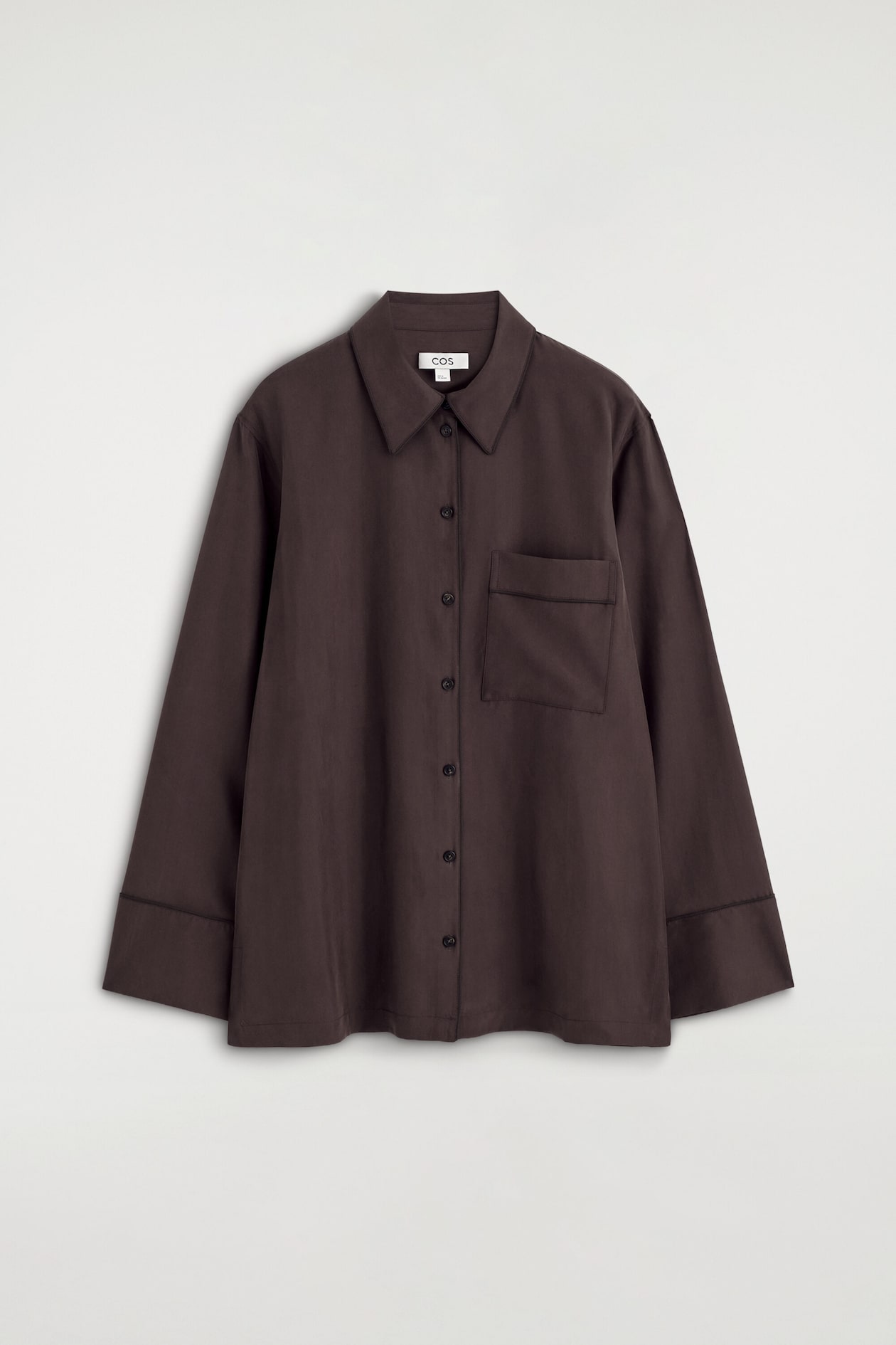 WASHED-SILK SHIRT — BROWN
