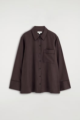 WASHED-SILK SHIRT — BROWN 6