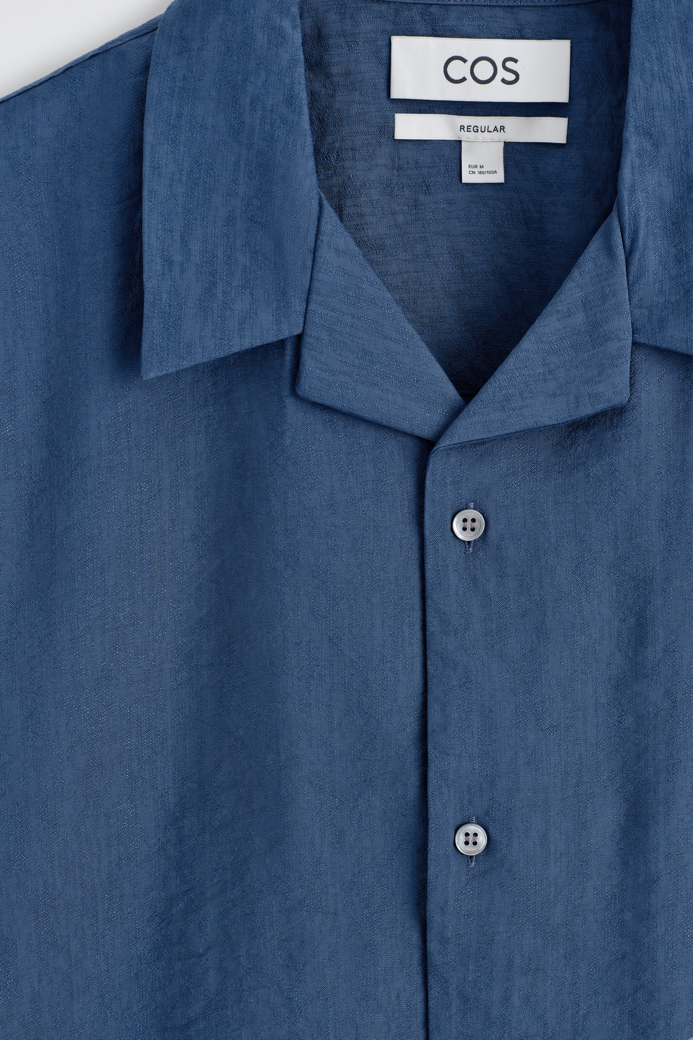 CAMP-COLLAR JACQUARD SHIRT - BLUE | COS CA