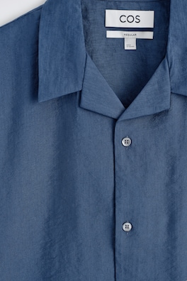 CAMP-COLLAR JACQUARD SHIRT — BLUE 6