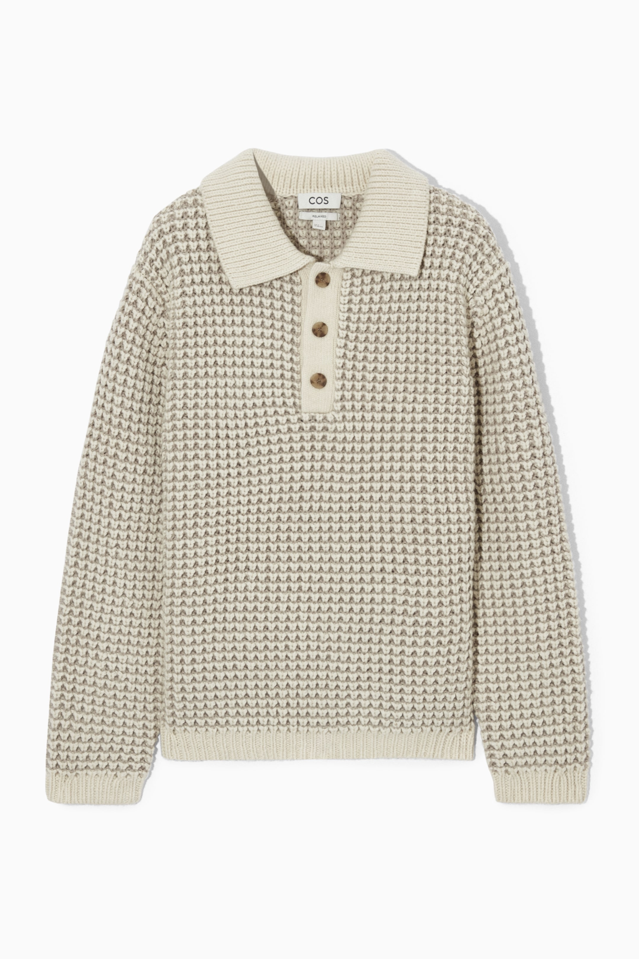 Agrandir l'image: POLO BICOLORE MAILLE GAUFRÉE - CRÈME - HOMME | H&M CH 1