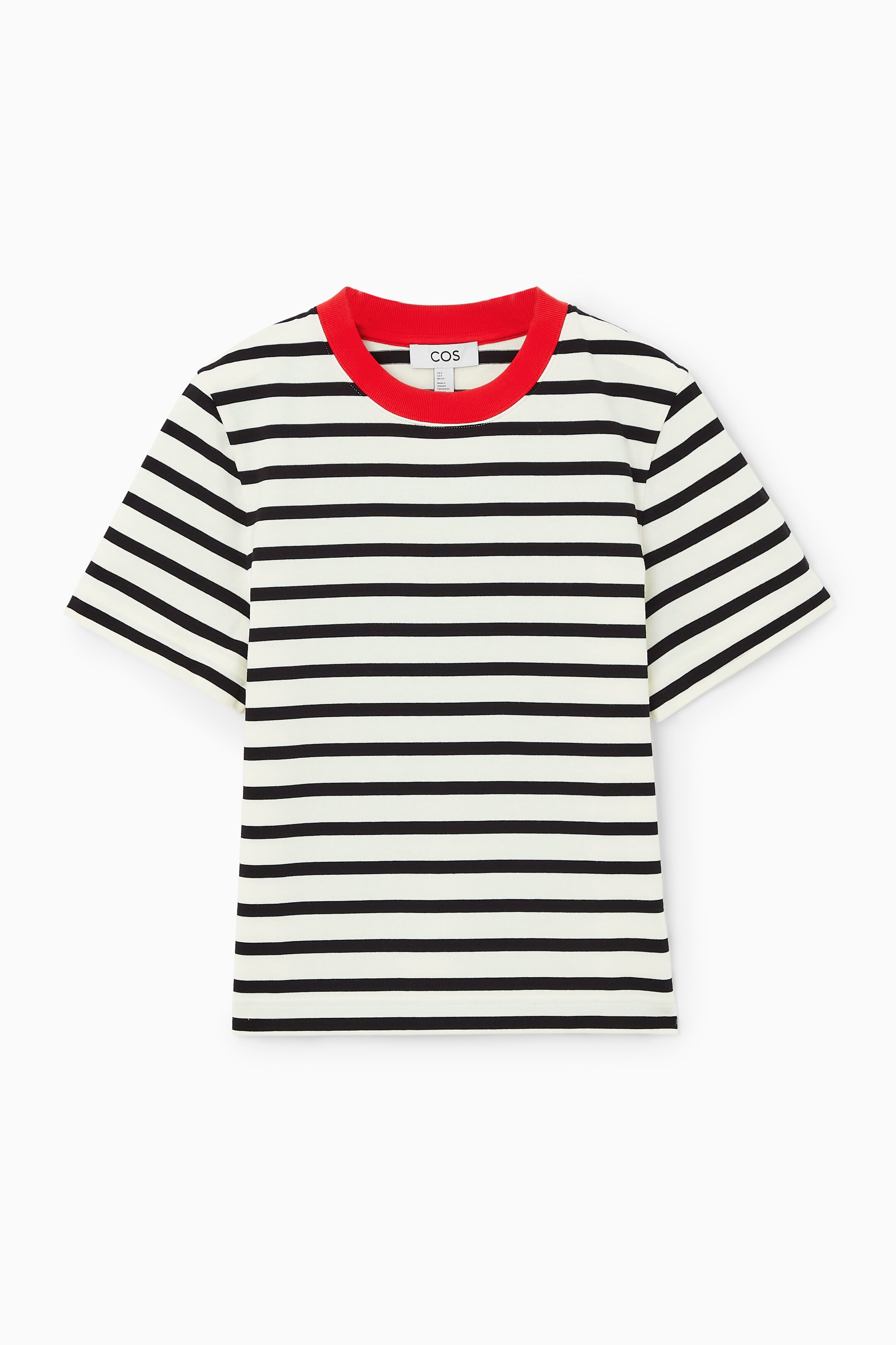 Agrandir l'image: T-SHIRT REGULAR ÉLÉGANT - NOIR / BLANC / ROUGE - FEMME | H&M FR 1