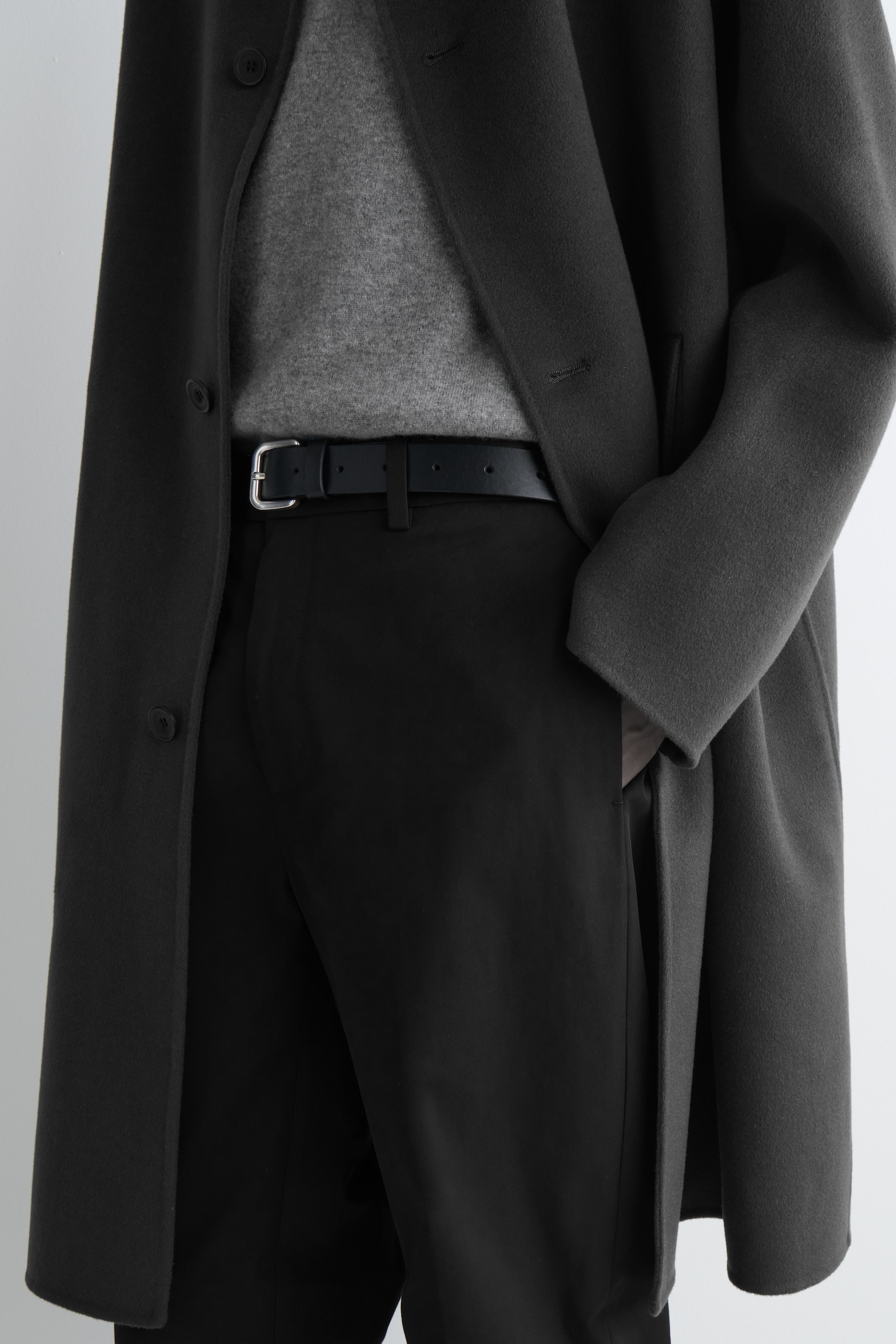 COTTON STRAIGHT-LEG CHINOS - BLACK/BEIGE - 3