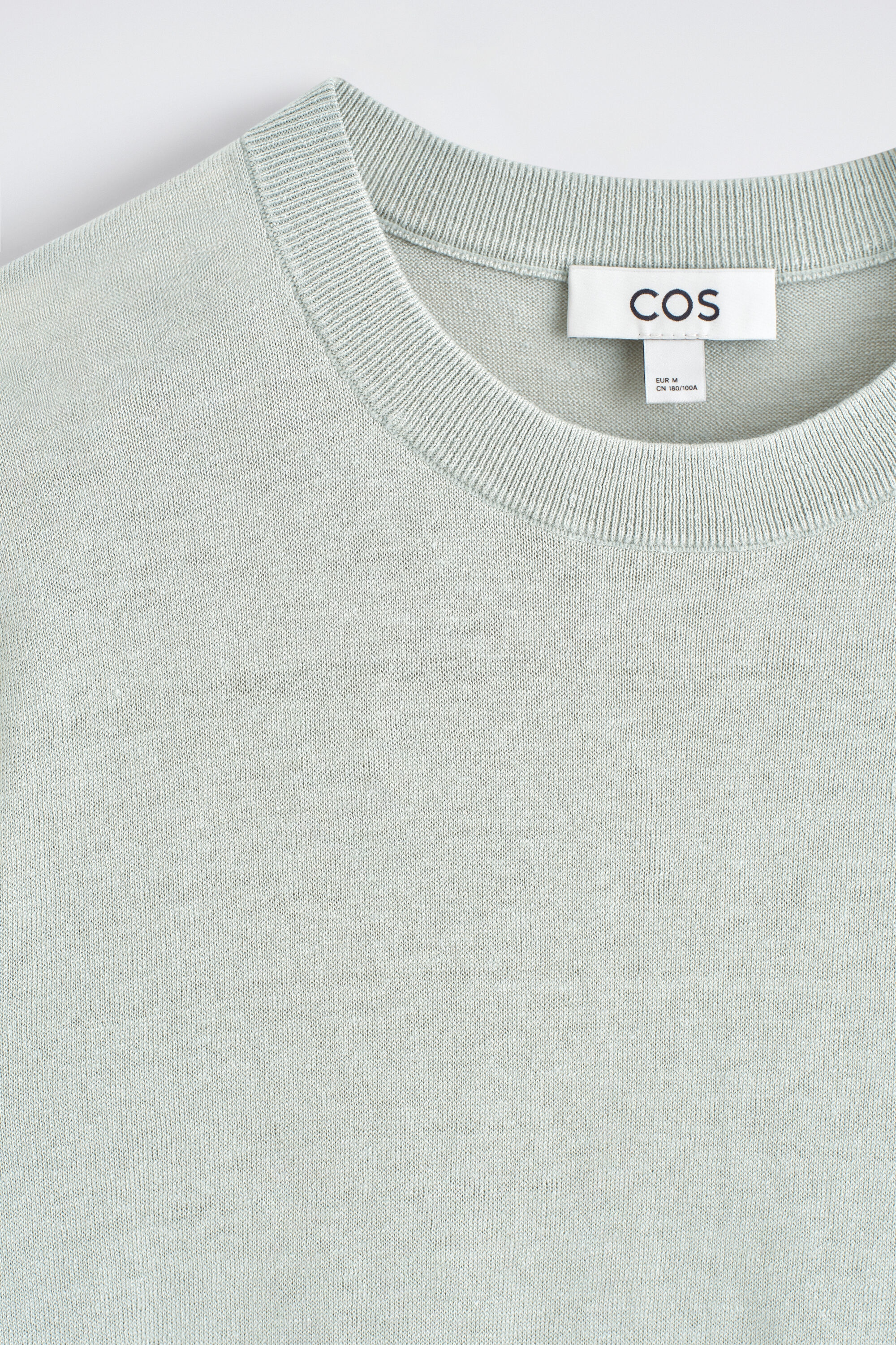 KNITTED LINEN T-SHIRT - LIGHT GREEN | COS