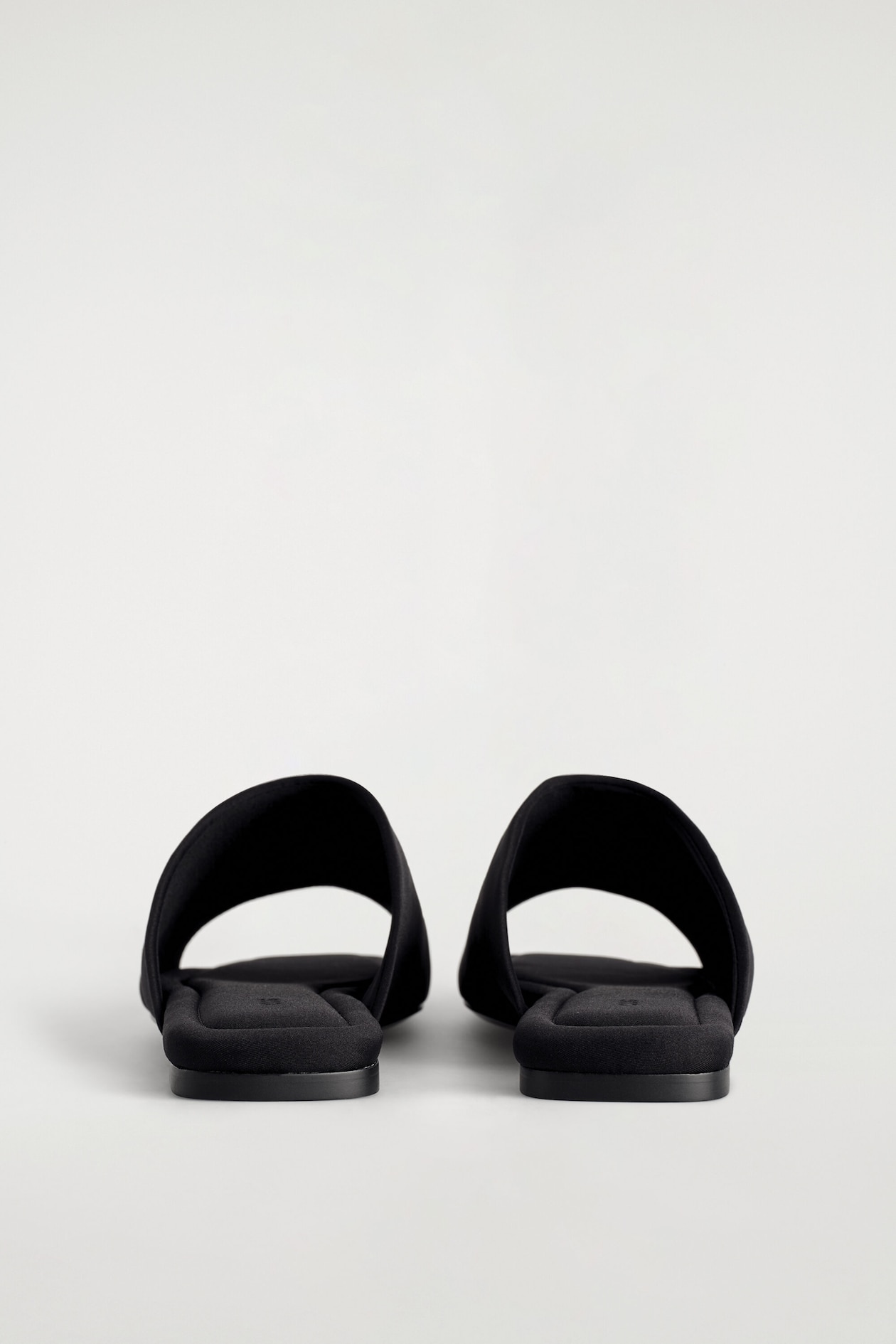 SCUBA SQUARE-TOE MULES — BLACK