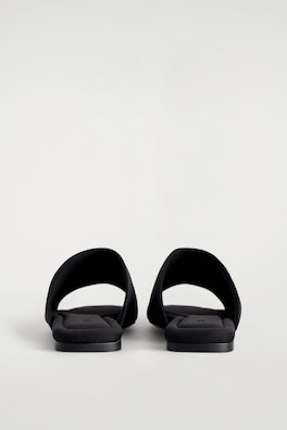 SCUBA SQUARE-TOE MULES — BLACK 1