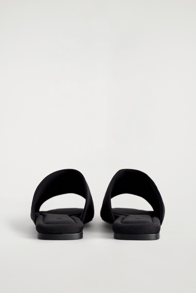 SCUBA SQUARE-TOE MULES — BLACK