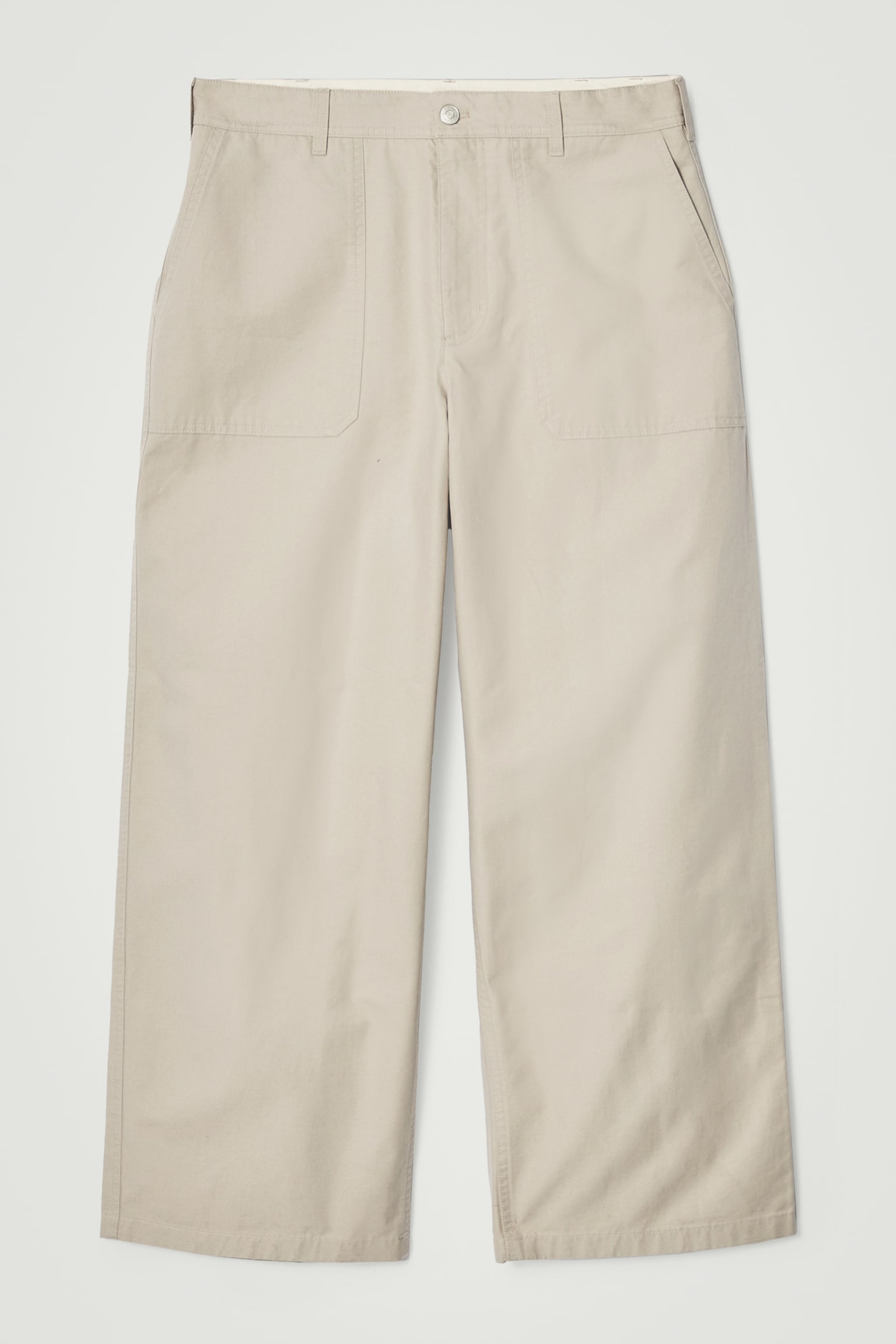 WIDE-LEG COTTON UTILITY TROUSERS - MOLE