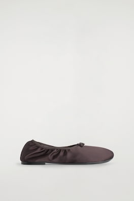 SATIN BALLET FLATS — CHOCOLATE 4