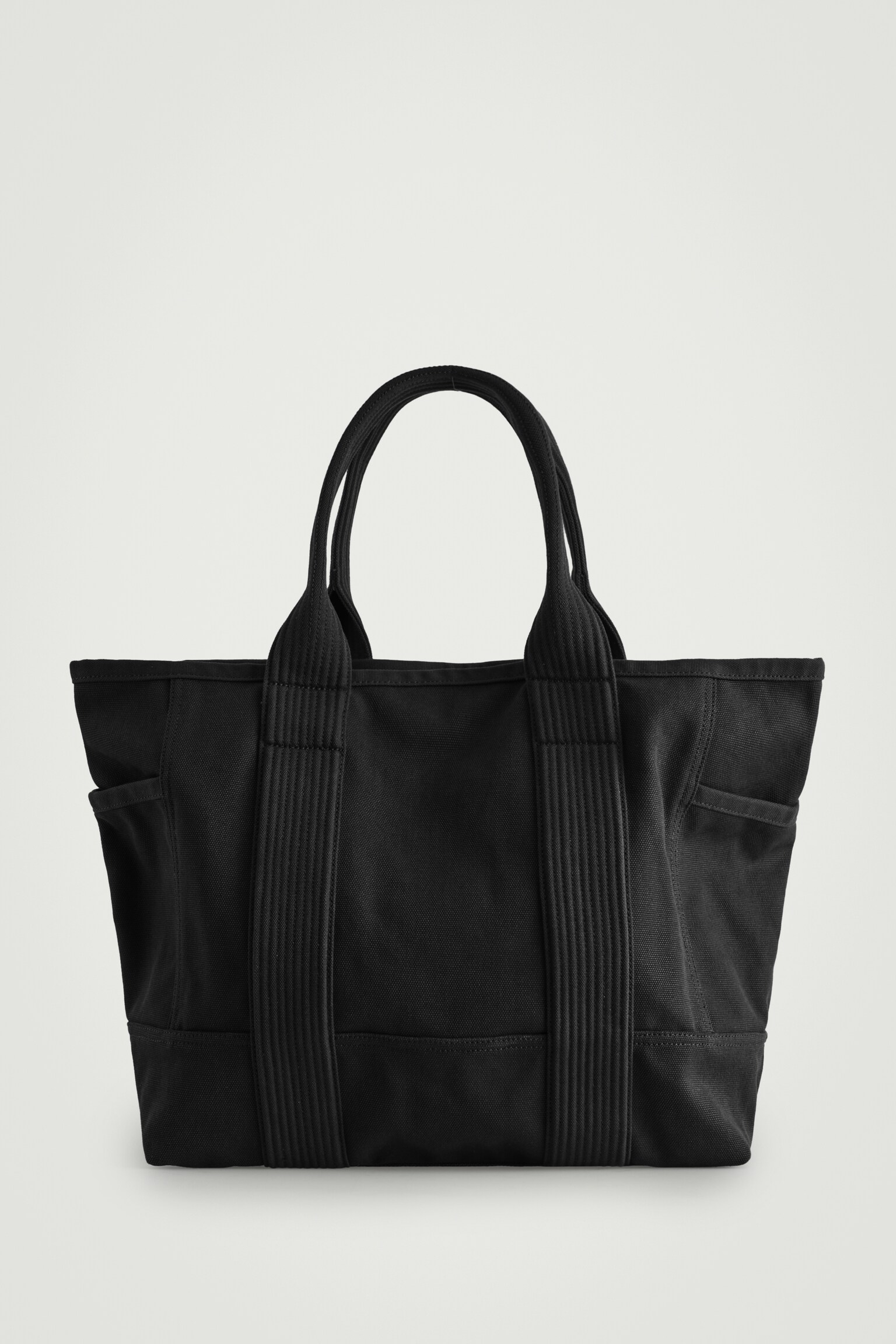 SAC CABAS OVERSIZE - TOILE - NOIR/KAKI - 2