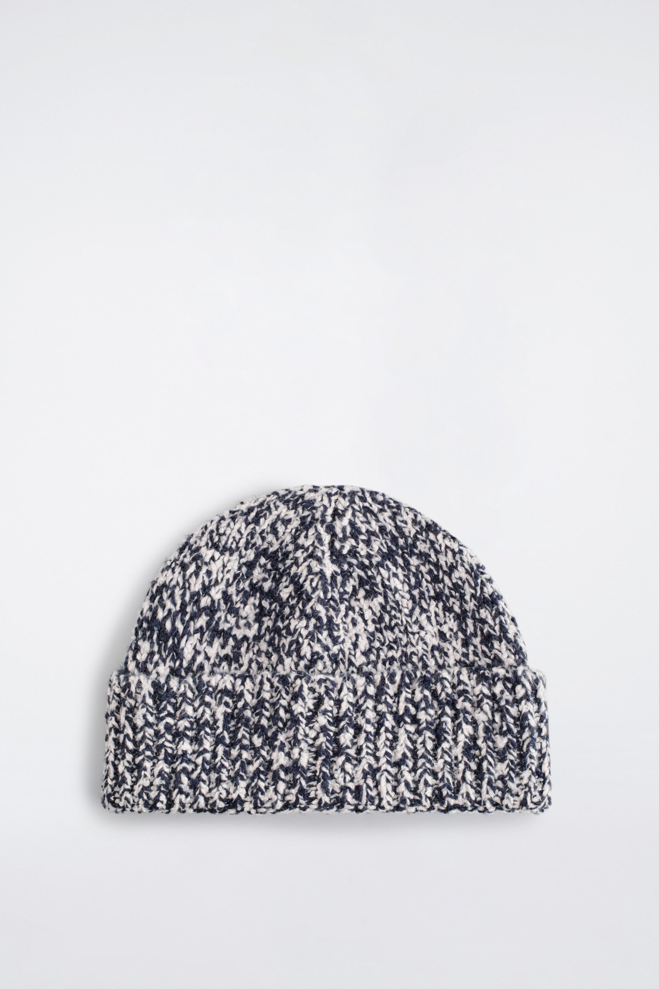 FLECKED WOOL-BLEND BEANIE