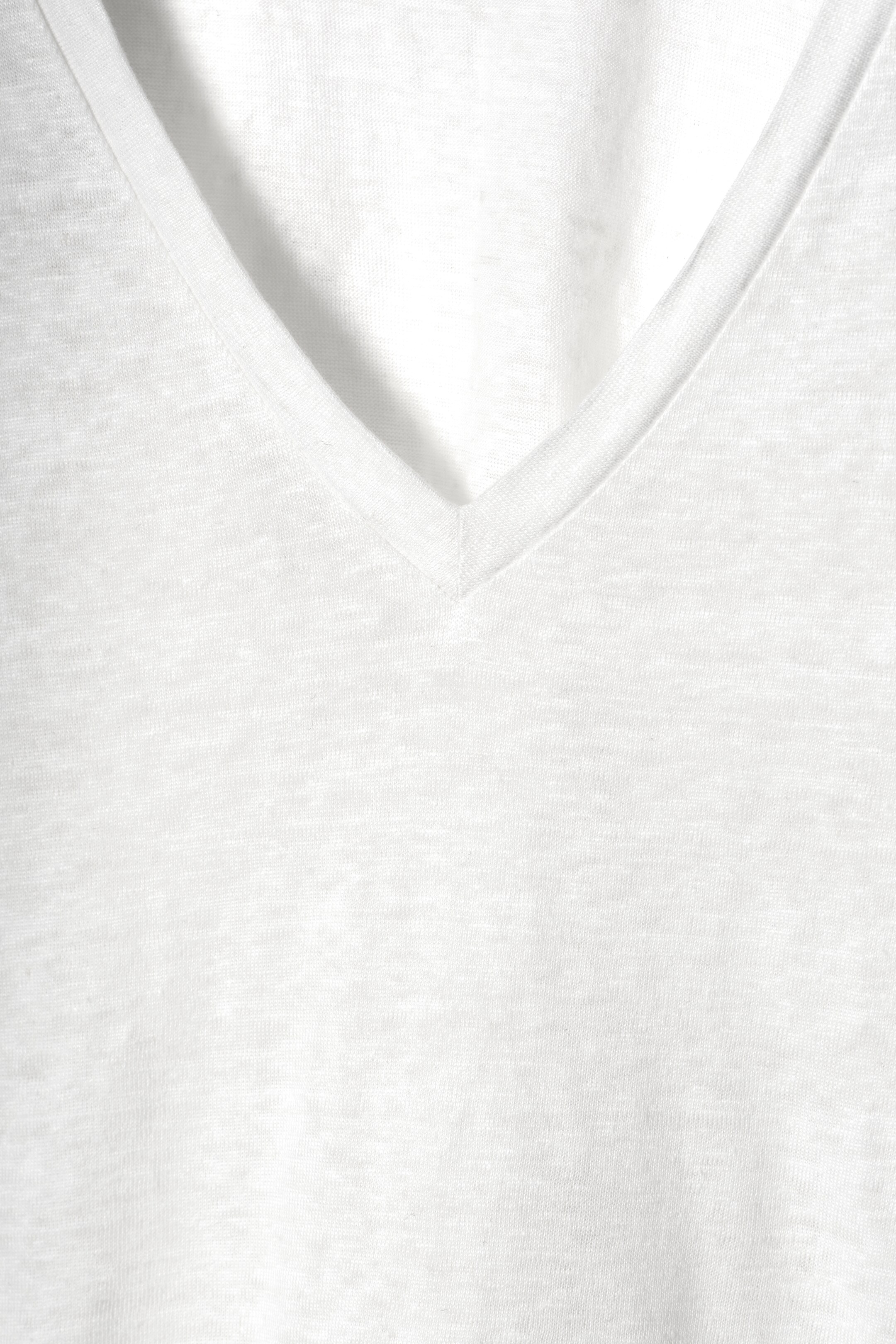 Agrandir l'image: T-SHIRT LIN COL V - BLANC - FEMME | H&M FR 5