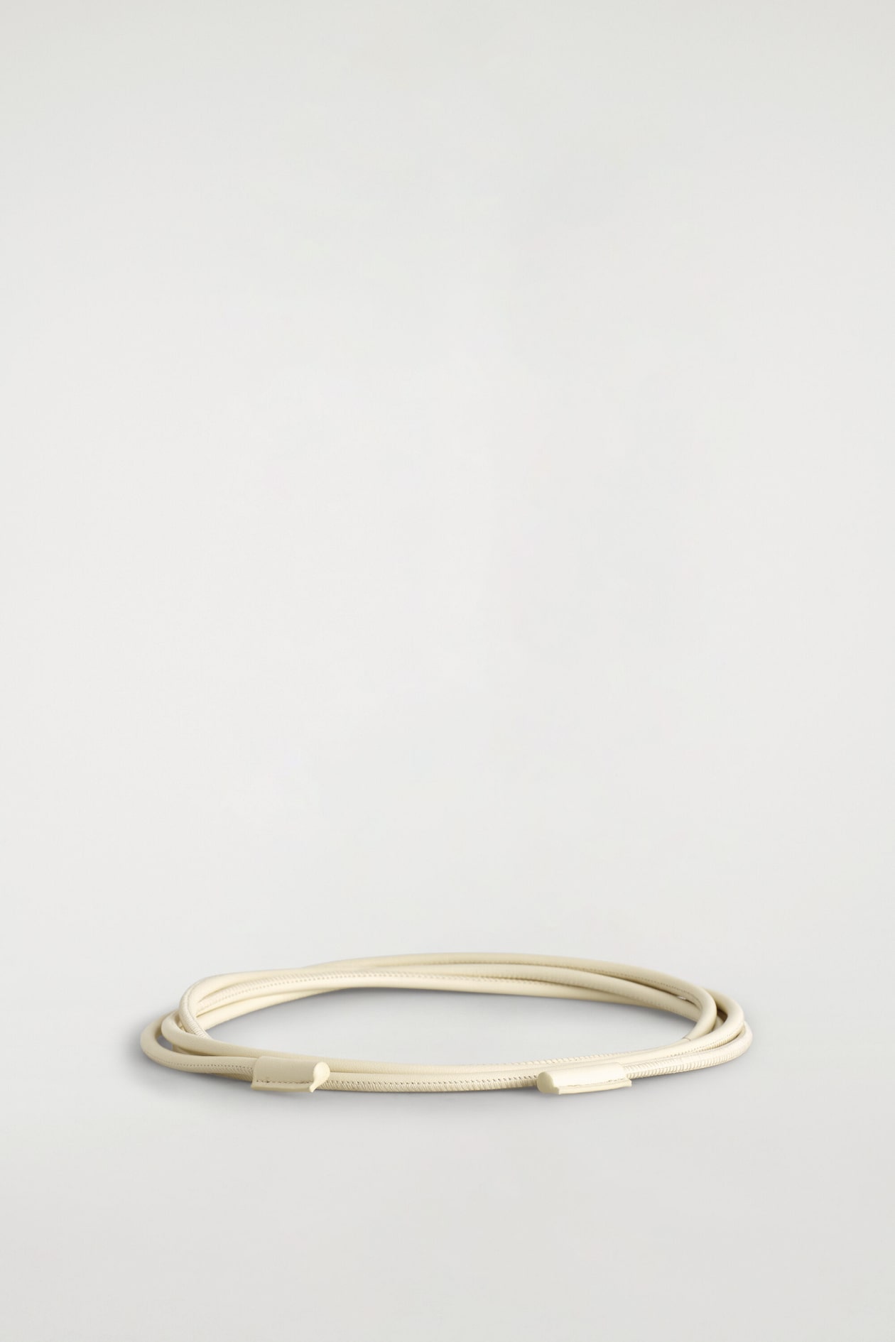 LEATHER ROPE BELT — LIGHT YELLOW