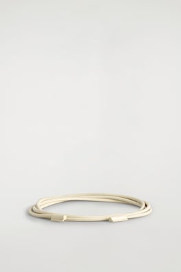LEATHER ROPE BELT — LIGHT YELLOW 3