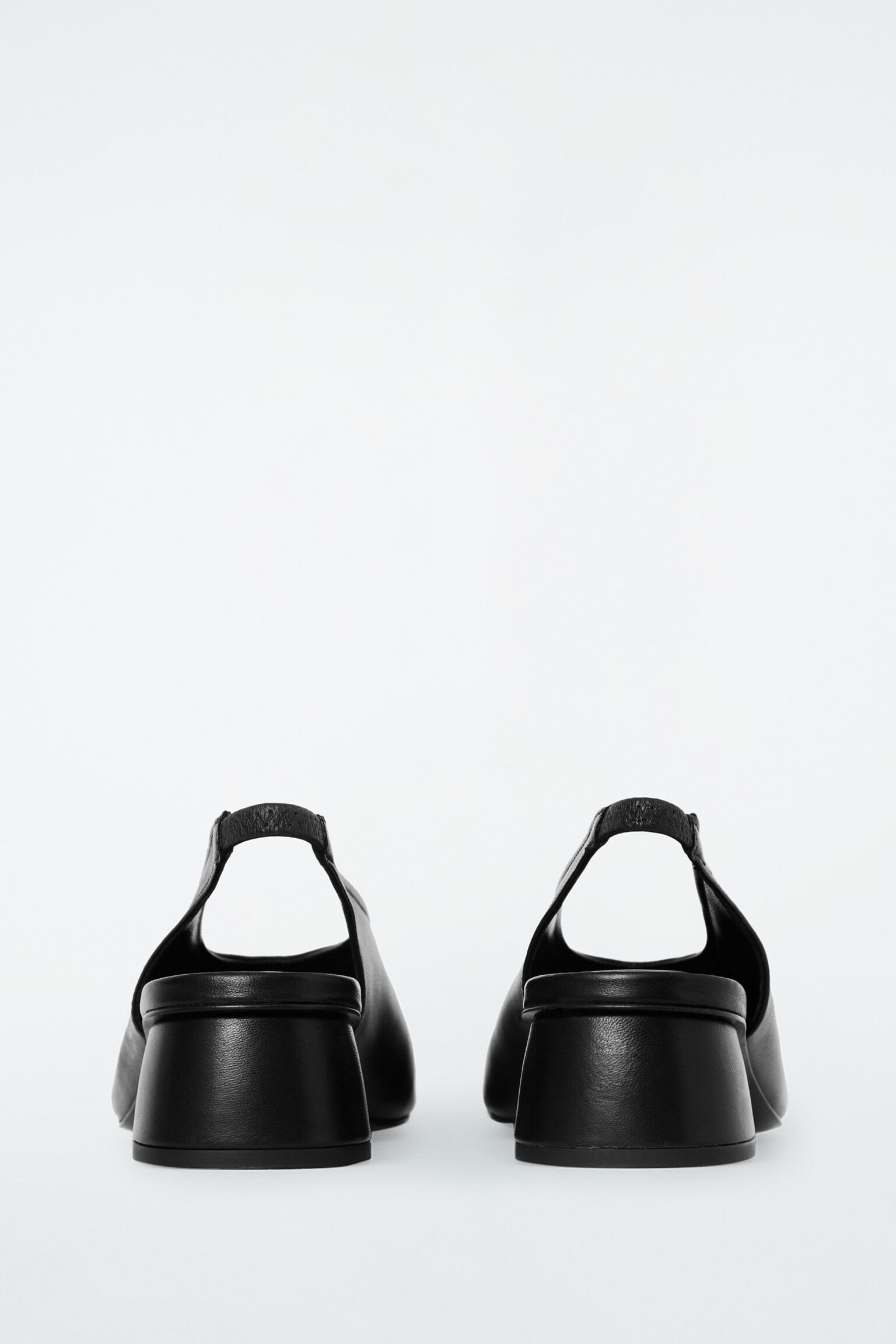 SQUARE-TOE LEATHER HEELED BALLET PUMPS - BLACK/RED/SILVER - 2