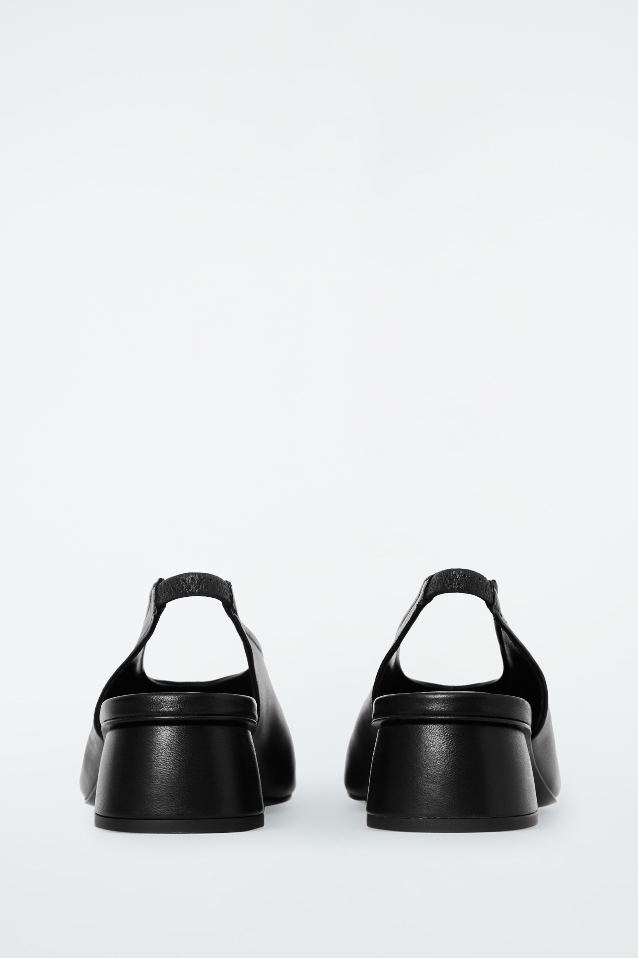 View larger image: SQUARE-TOE LEATHER HEELED BALLET PUMPS - BLACK - Ladies | H&M GB 2