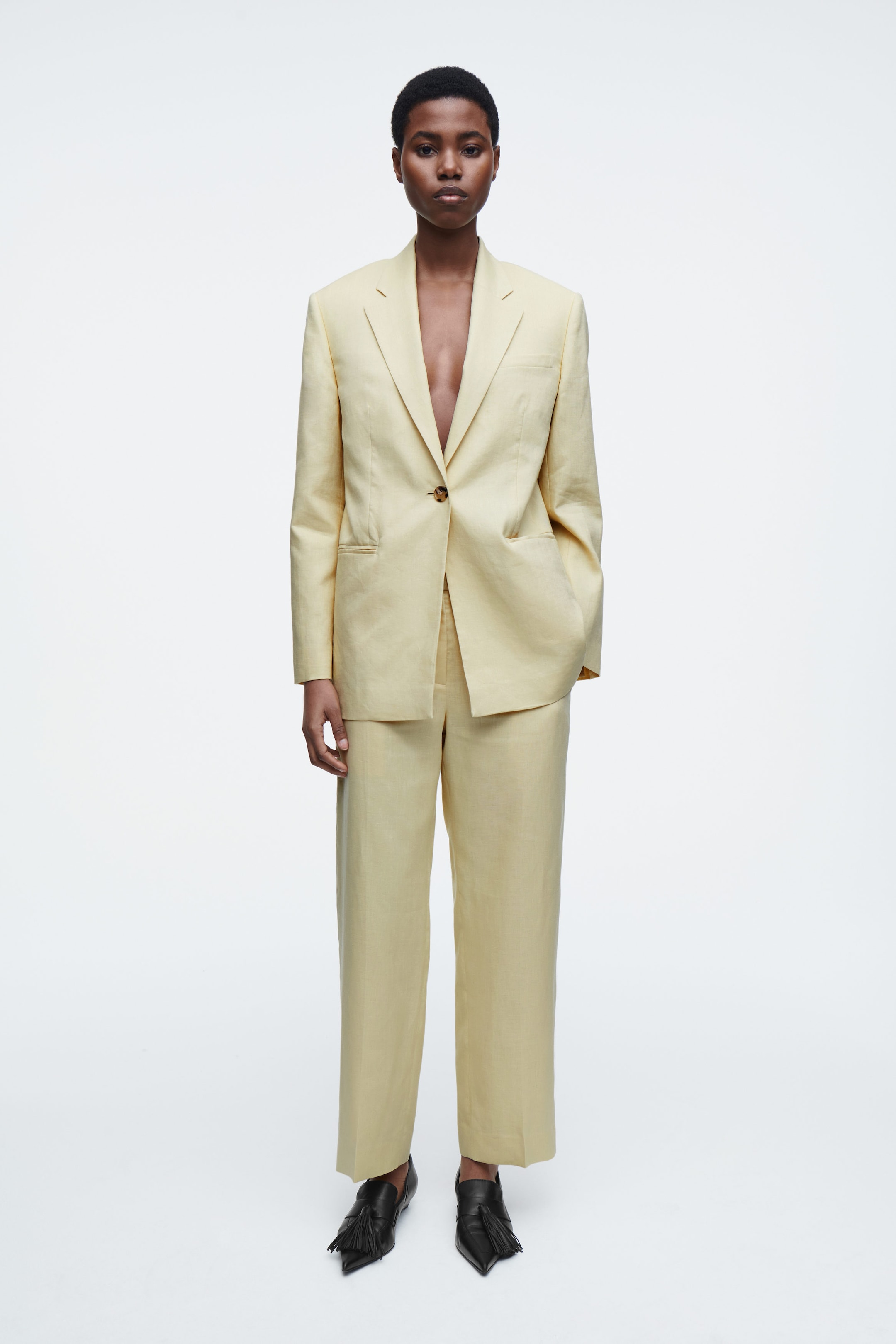 LONGLINE LINEN BLAZER