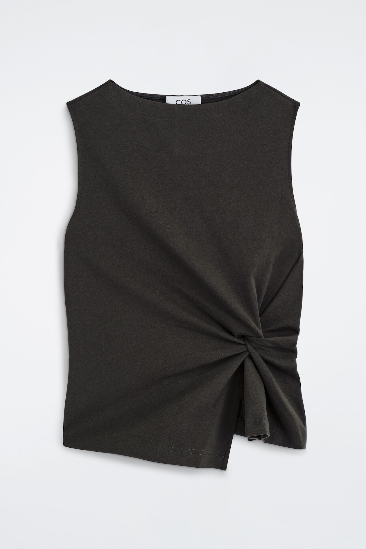 TWIST-DETAIL TOP — DARK GREEN