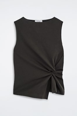 TWIST-DETAIL TOP — DARK GREEN 8