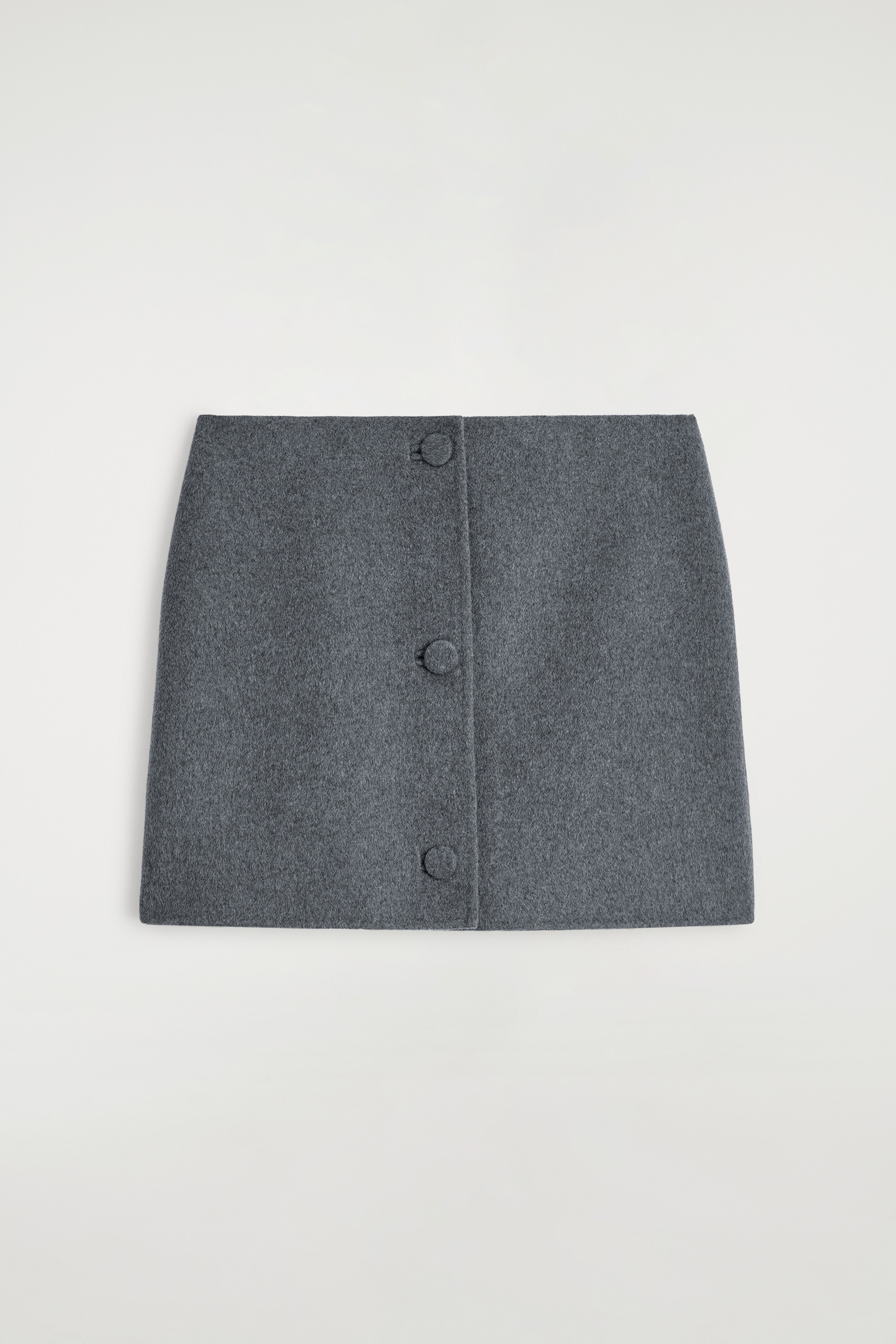 GOMBOS KÉTOLDALAS GYAPJÚ MINISZOKNYA - SZÜRKE