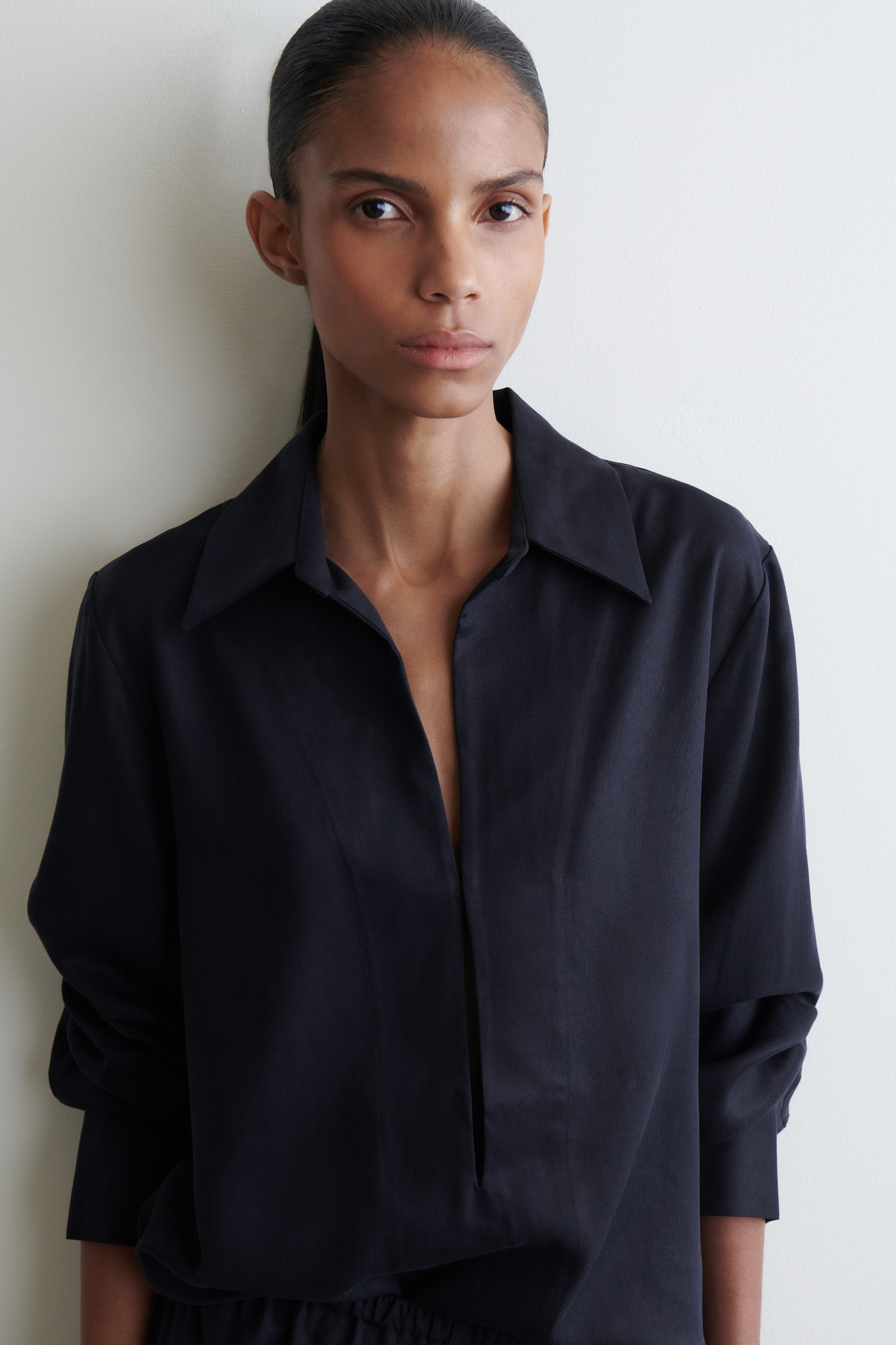 OPEN-COLLAR SHIRT - AZUL MARINO - 3