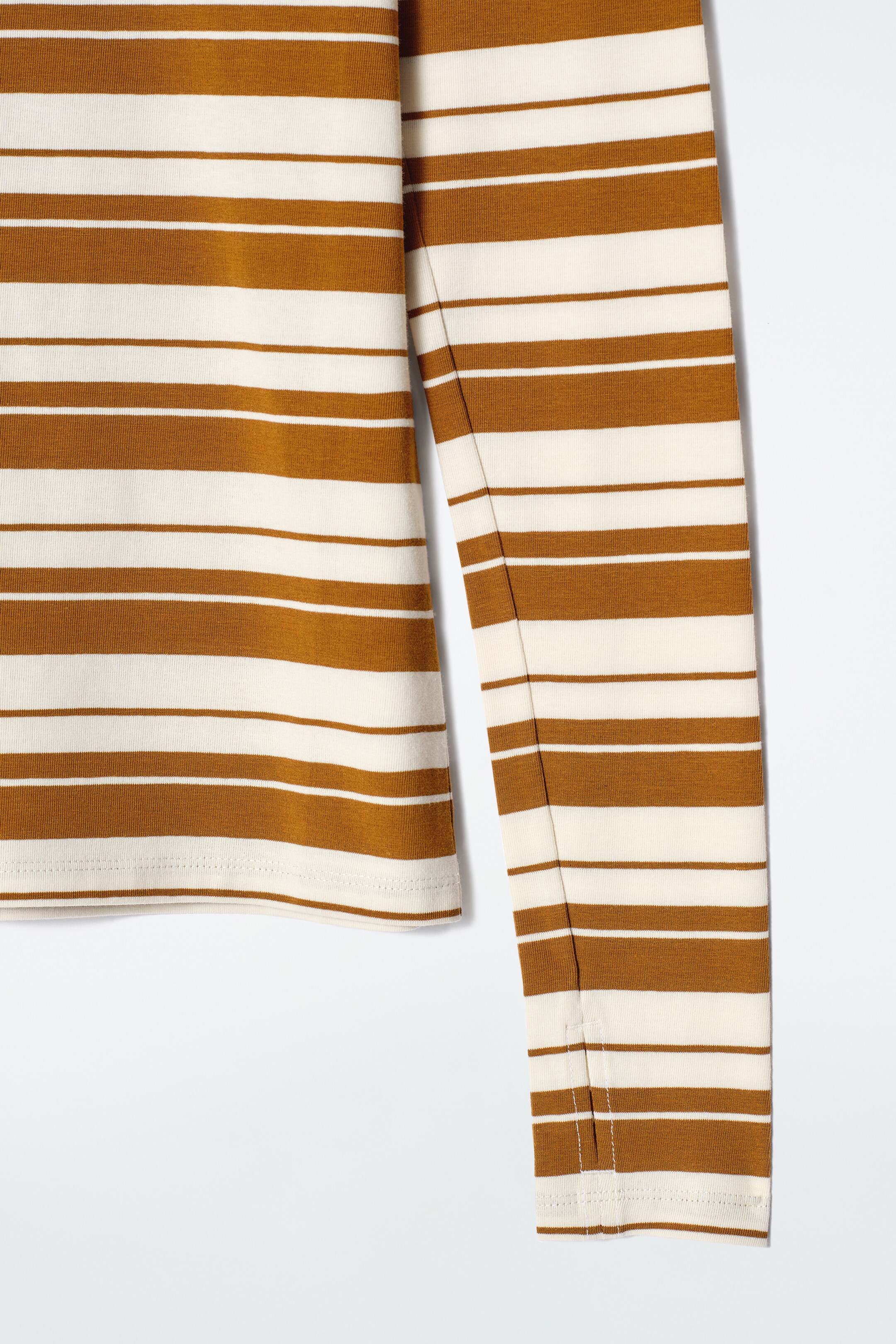 Grotere afbeelding bekijken: SLANKE LICHTGEWICHT LANGEMOUWEN TOP - BRUIN / GESTREEPT - DAMES | H&M BE 7