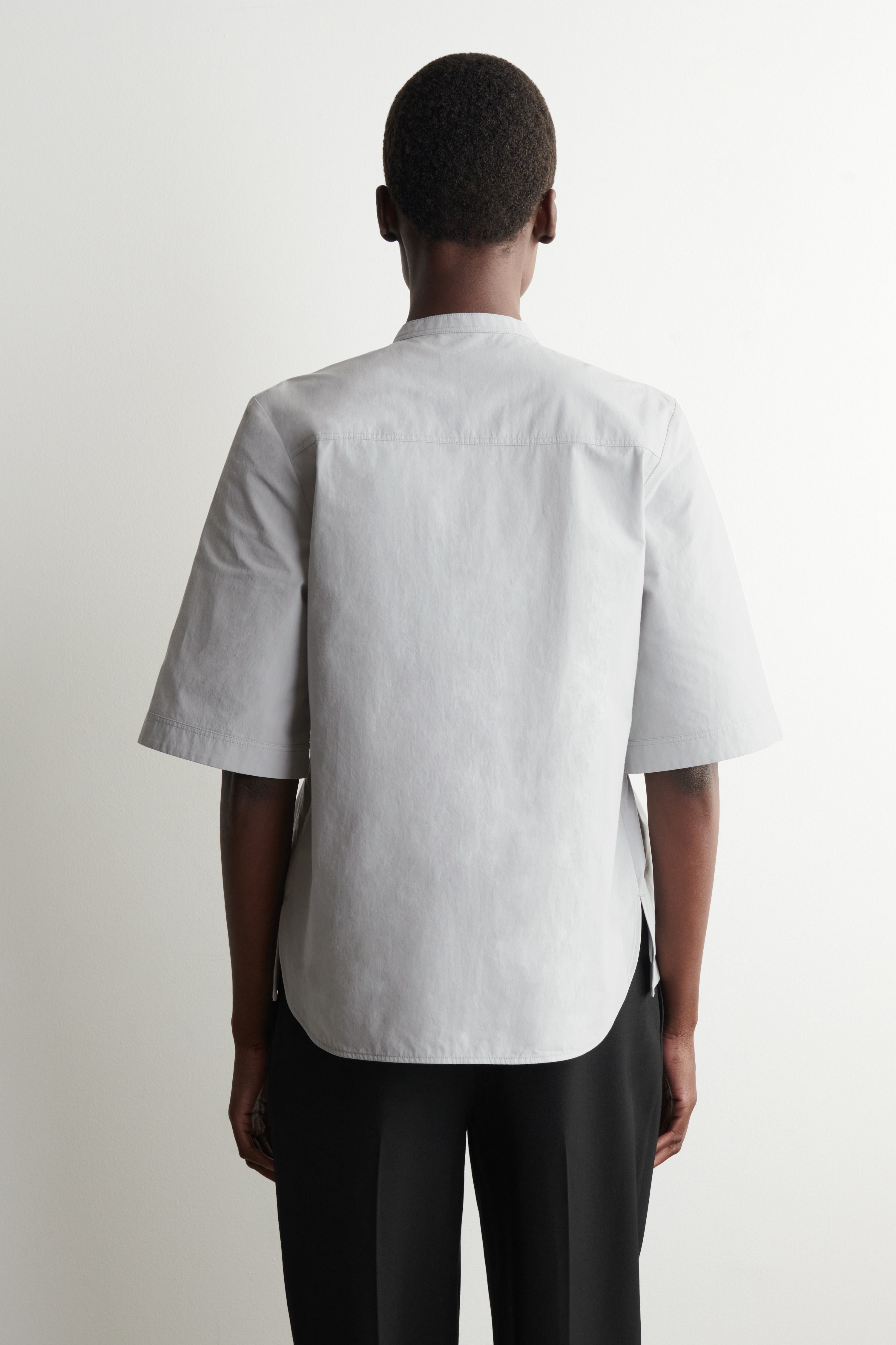 RUCHED COTTON BLOUSE