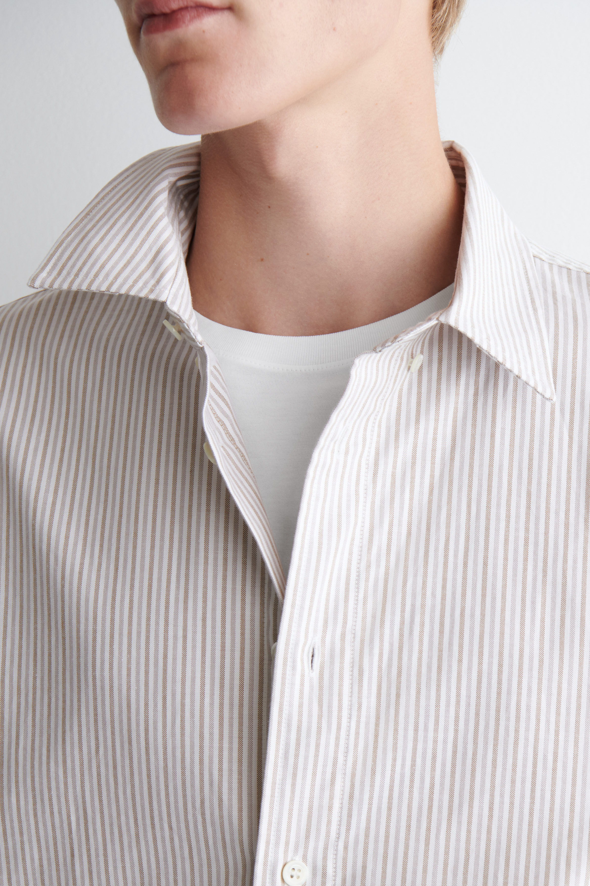 シャツ IONSEOUL Pleddy Louis Natural Stripe Shirt (2color) COTTON OXFORD SHIRT - BEIGE / WHITE / STRIPED | COS