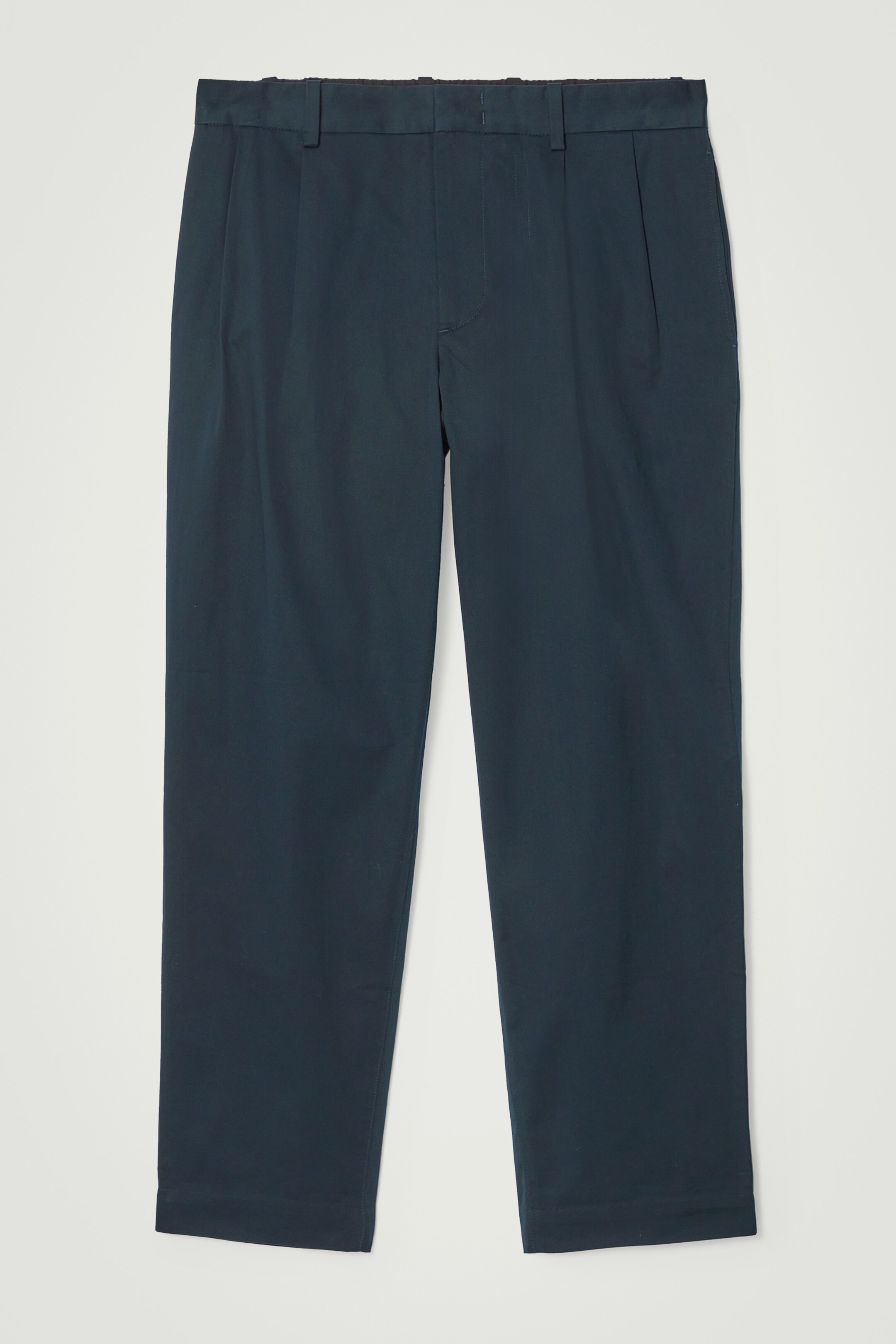 Agrandir l'image: PANTALON À PLIS FUSELÉ EN COTON - BLEU MARINE - HOMME | H&M CH 2