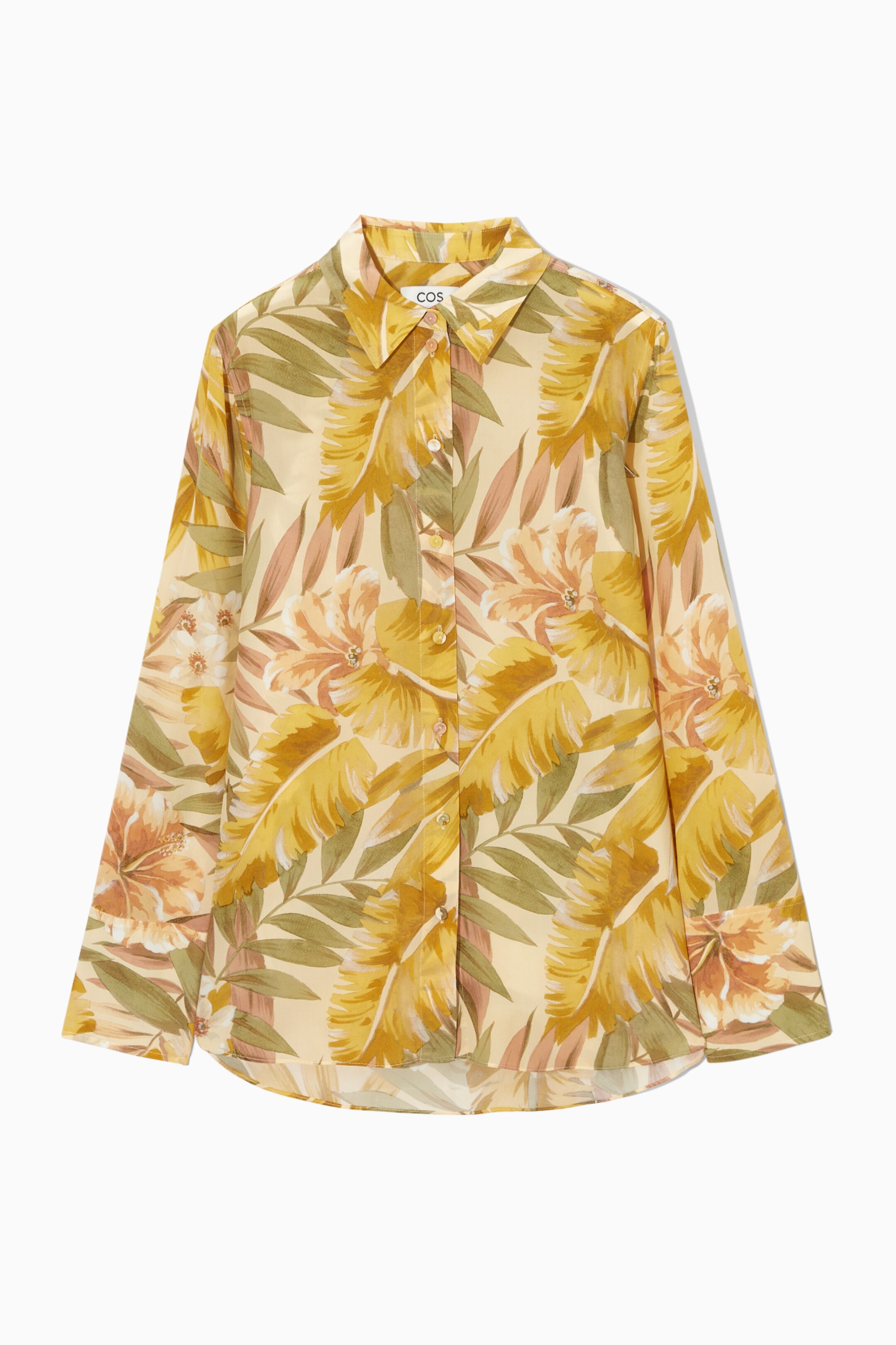 Agrandir l'image: CHEMISE SOIE IMPRIMÉE - JAUNE / VERT / FLEURI - FEMME | H&M CH 1