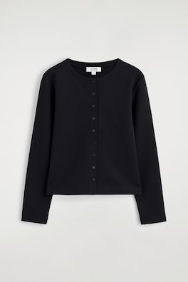 MINIMAL JERSEY CARDIGAN — BLACK 8