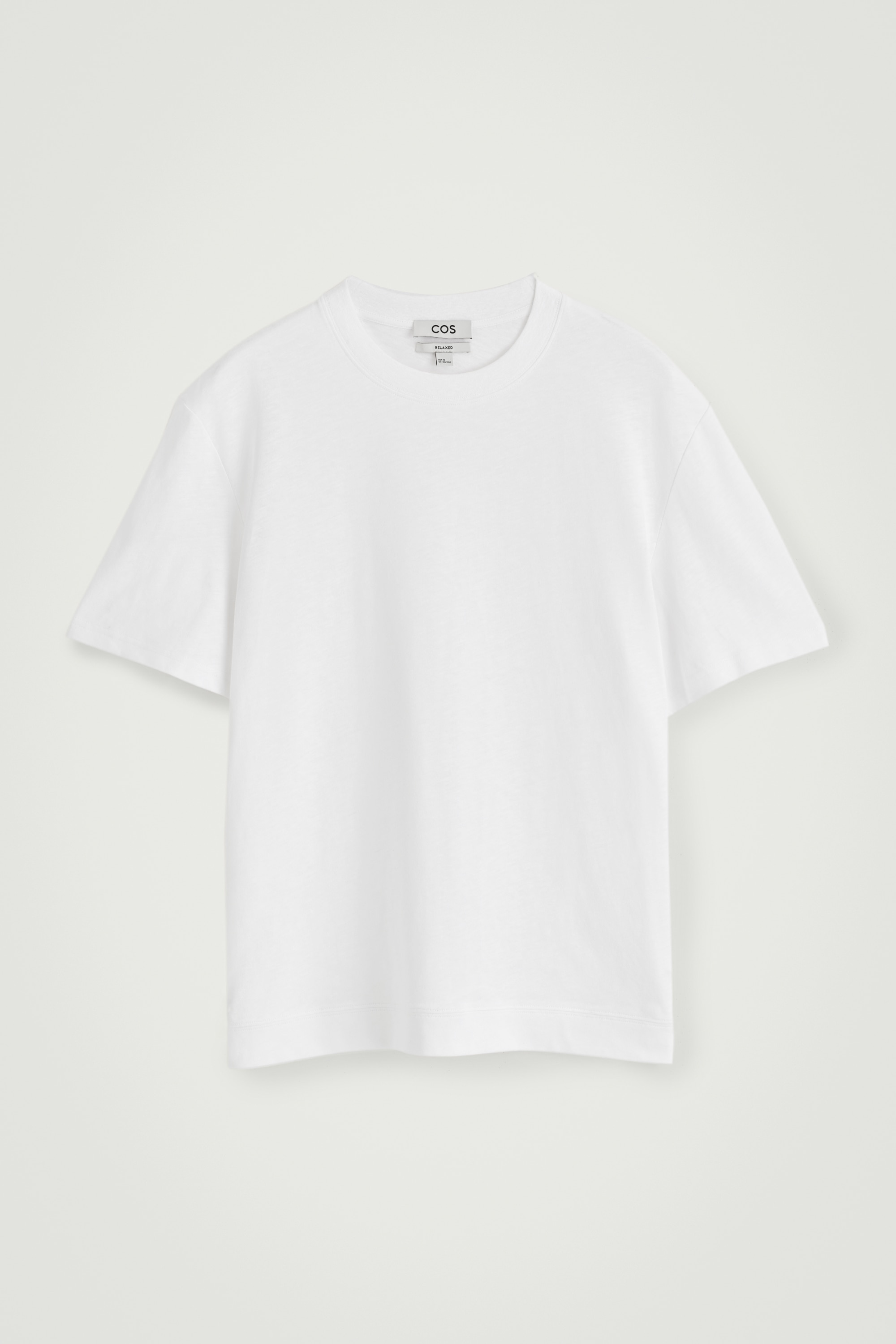 T-SHIRT IN COTONE E LINO FIAMMATO TAGLIO RILASSATO - BIANCO/ALBICOCCA/BLU