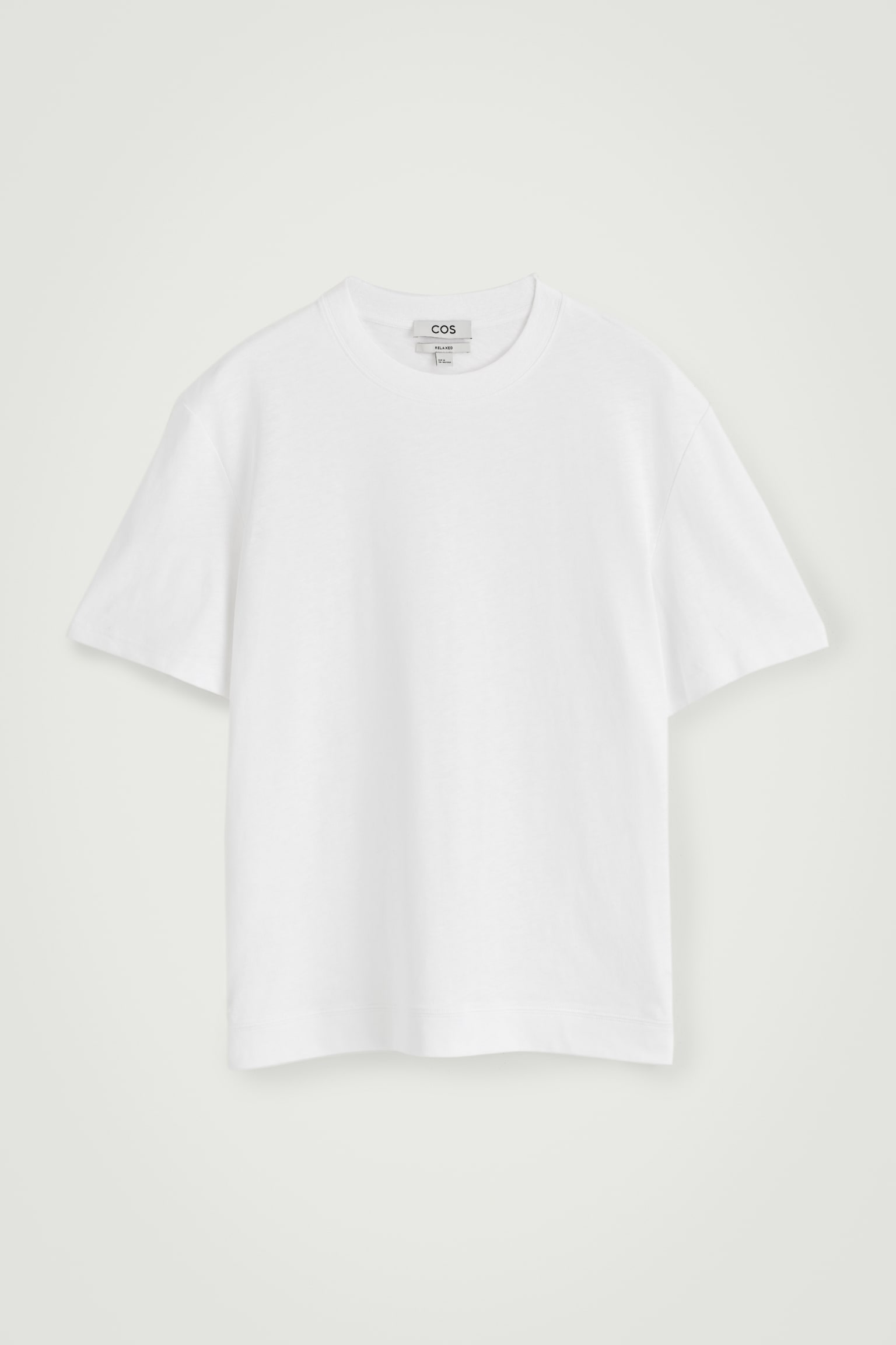 CAMISETA EN MEZCLA DE ALGODÓN Y LINO RELAXED-FIT - BLANCO/ALBARICOQUE/AZUL/NEGRO - 1