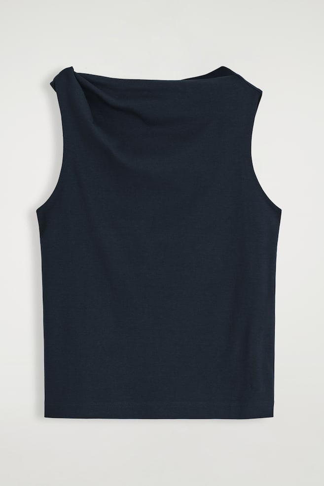OBERTEIL AUS BAUMWOLLE MIT TWIST-DETAIL - NAVY/Rot/WEISS - 1