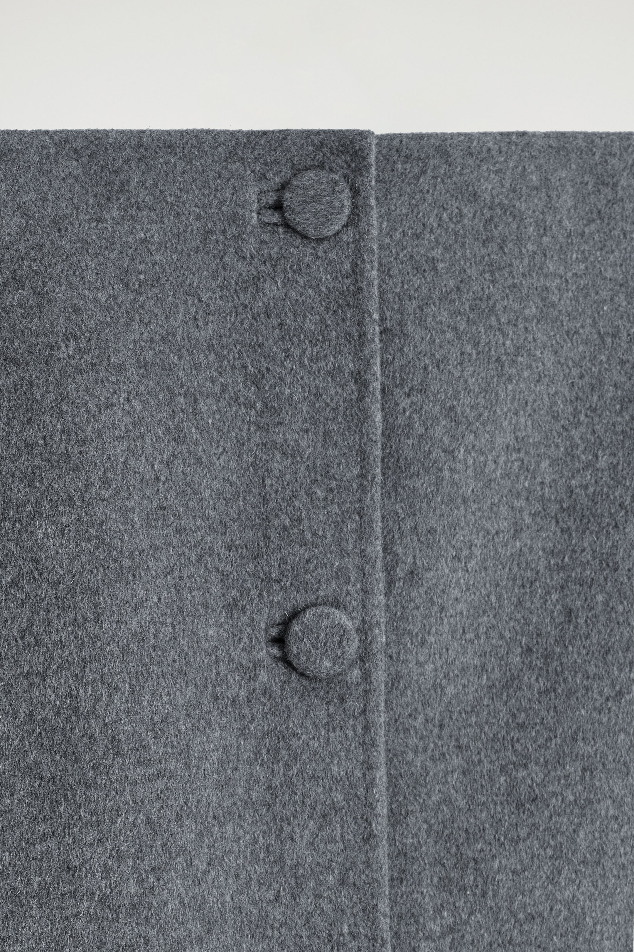 BUTTONED DOUBLE-FACED WOOL MINI SKIRT