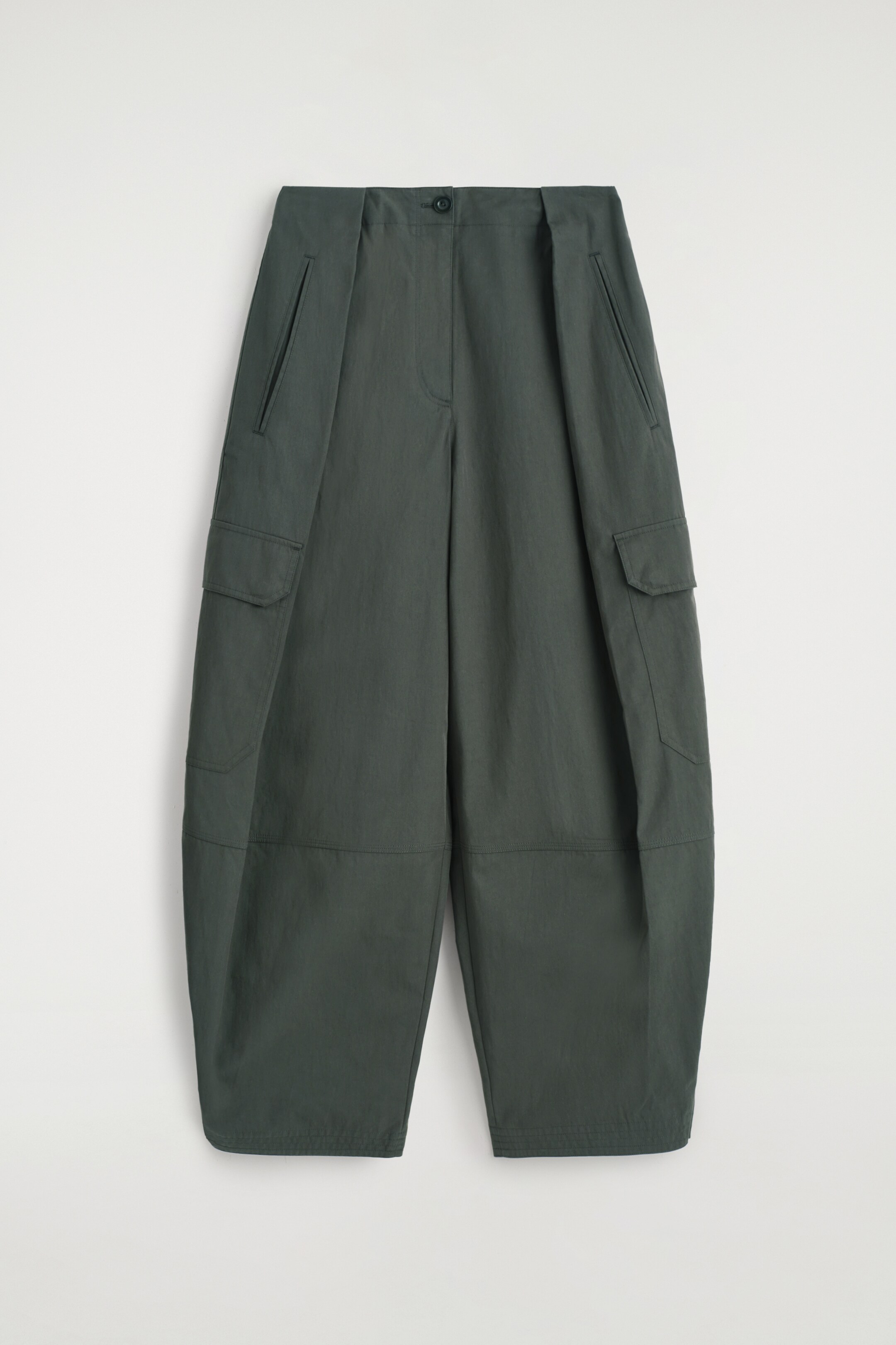 Ingrandisci l'immagine: UTILITY BARREL-LEG TROUSERS - DARK GREEN - DONNA | H&M CH 5