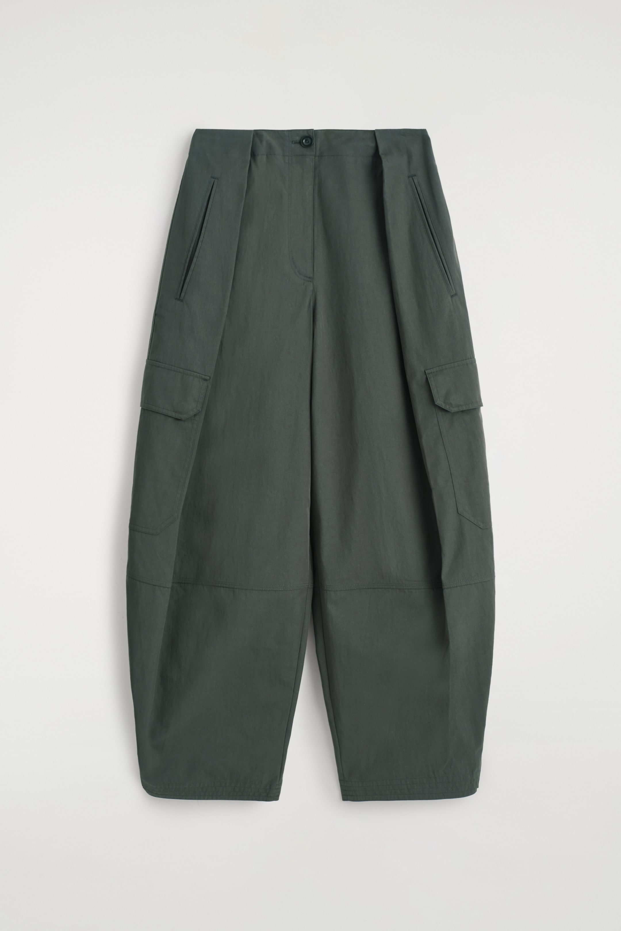 Ingrandisci l'immagine: UTILITY BARREL-LEG TROUSERS - DARK GREEN - DONNA | H&M CH 5