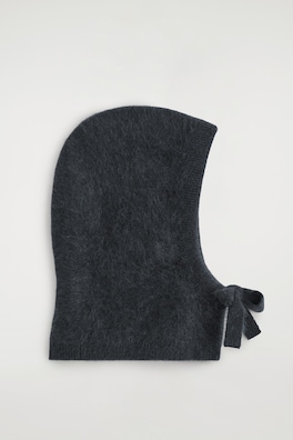 BRUSHED-CASHMERE HOOD — CHARCOAL 3