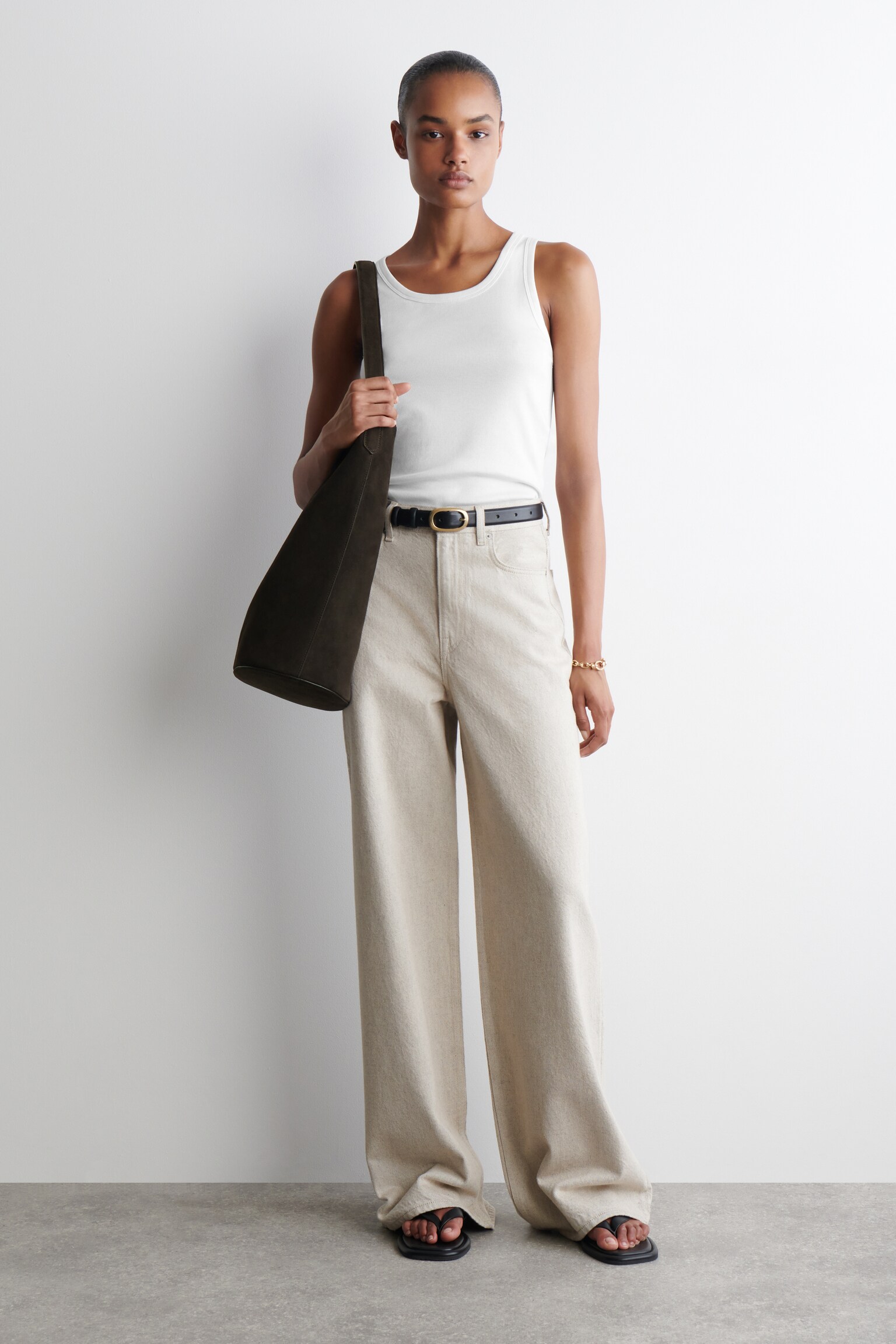 DIAL JEANS MIT WEITEM BEIN - HELLES BEIGE - 1