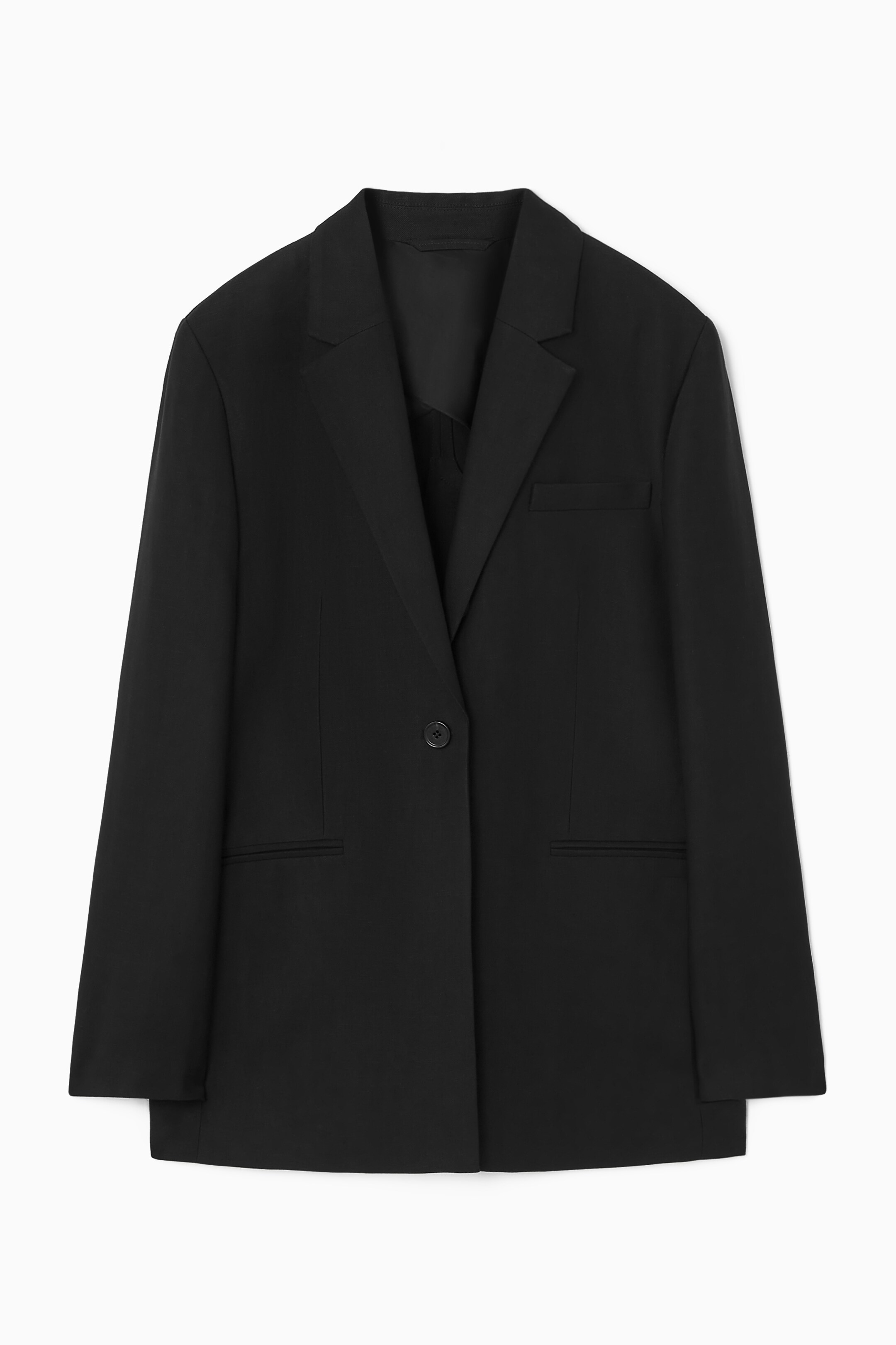 Ingrandisci l'immagine: LONGLINE LINEN BLAZER - BLACK - DONNA | H&M CH 1