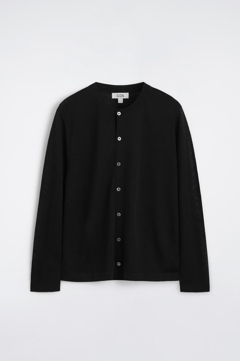 Slim Merino Wool-Silk Cardigan
